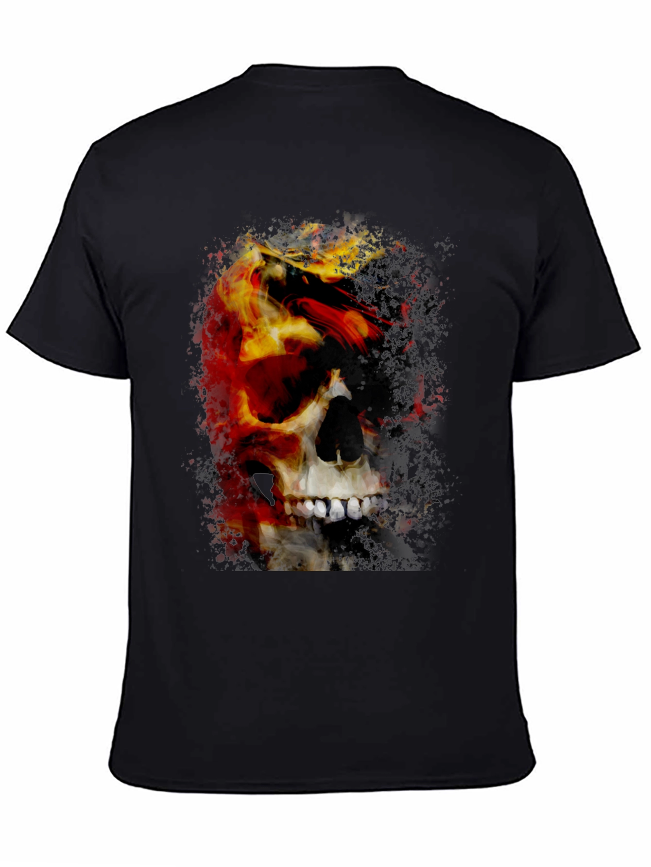 Skull & Fire Graphic T-Shirt - Mens Black Tee