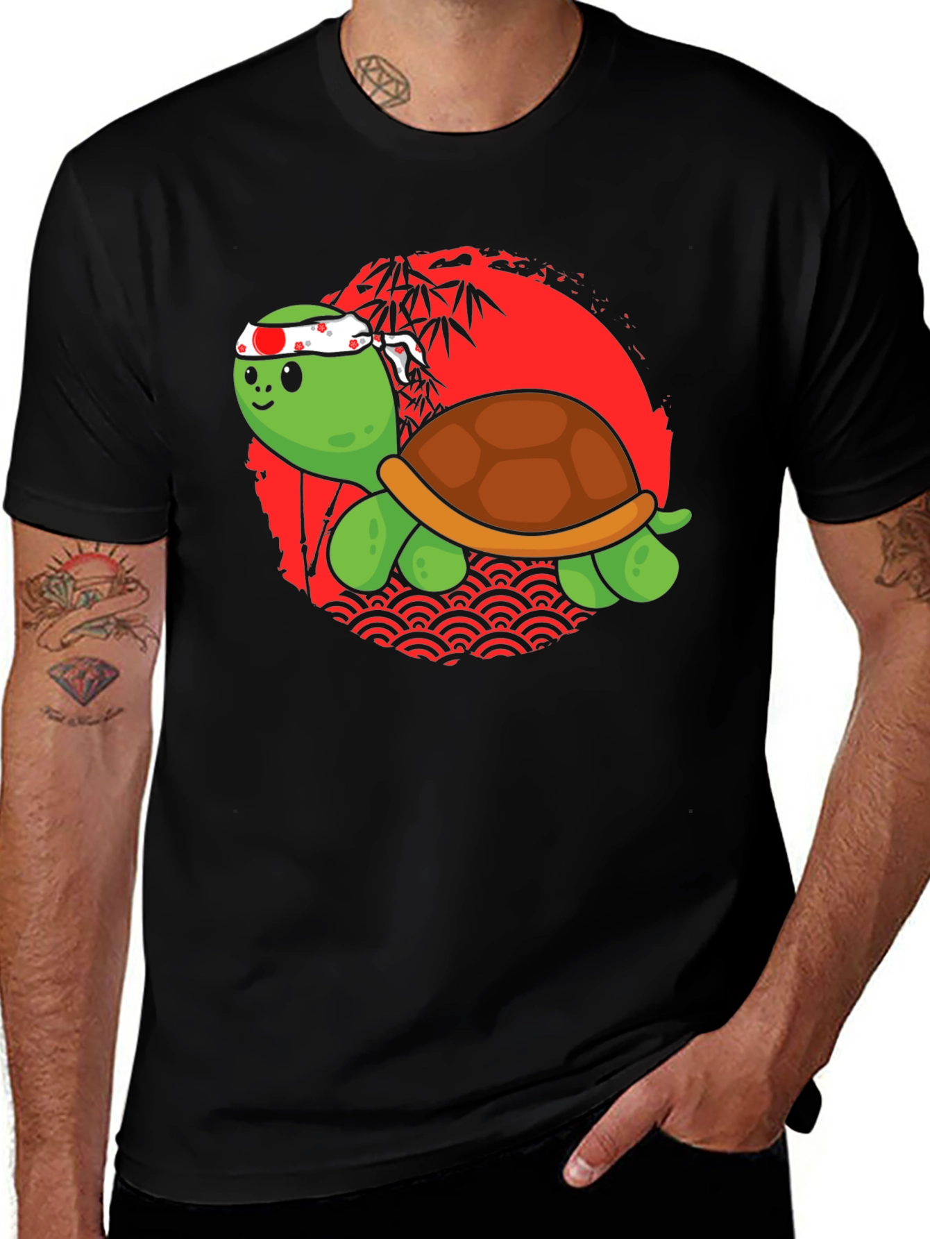 Samurai Turtle Graphic Tee - Cool Japanese Style T-Shirt