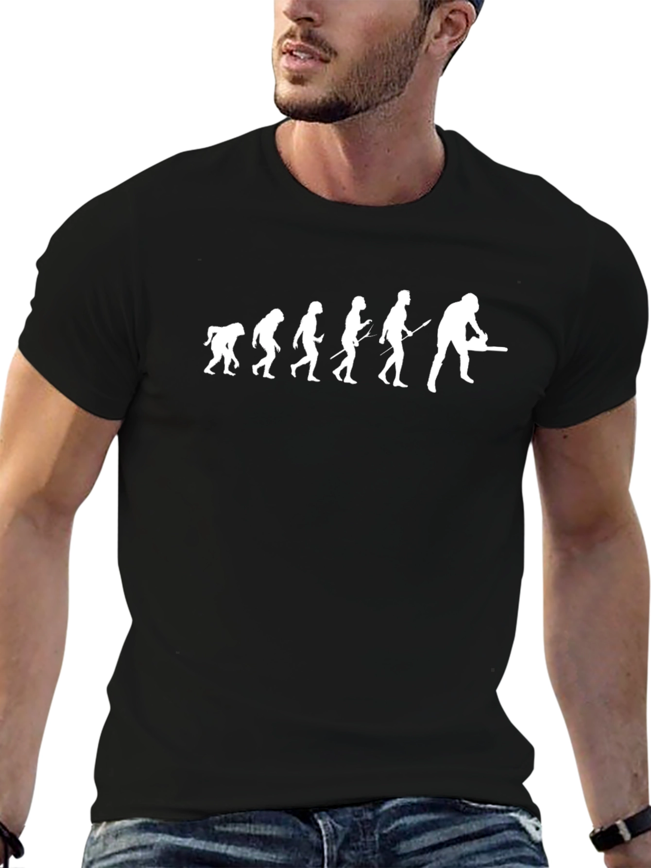 Evolution of Lumberjack Funny Black T-Shirt
