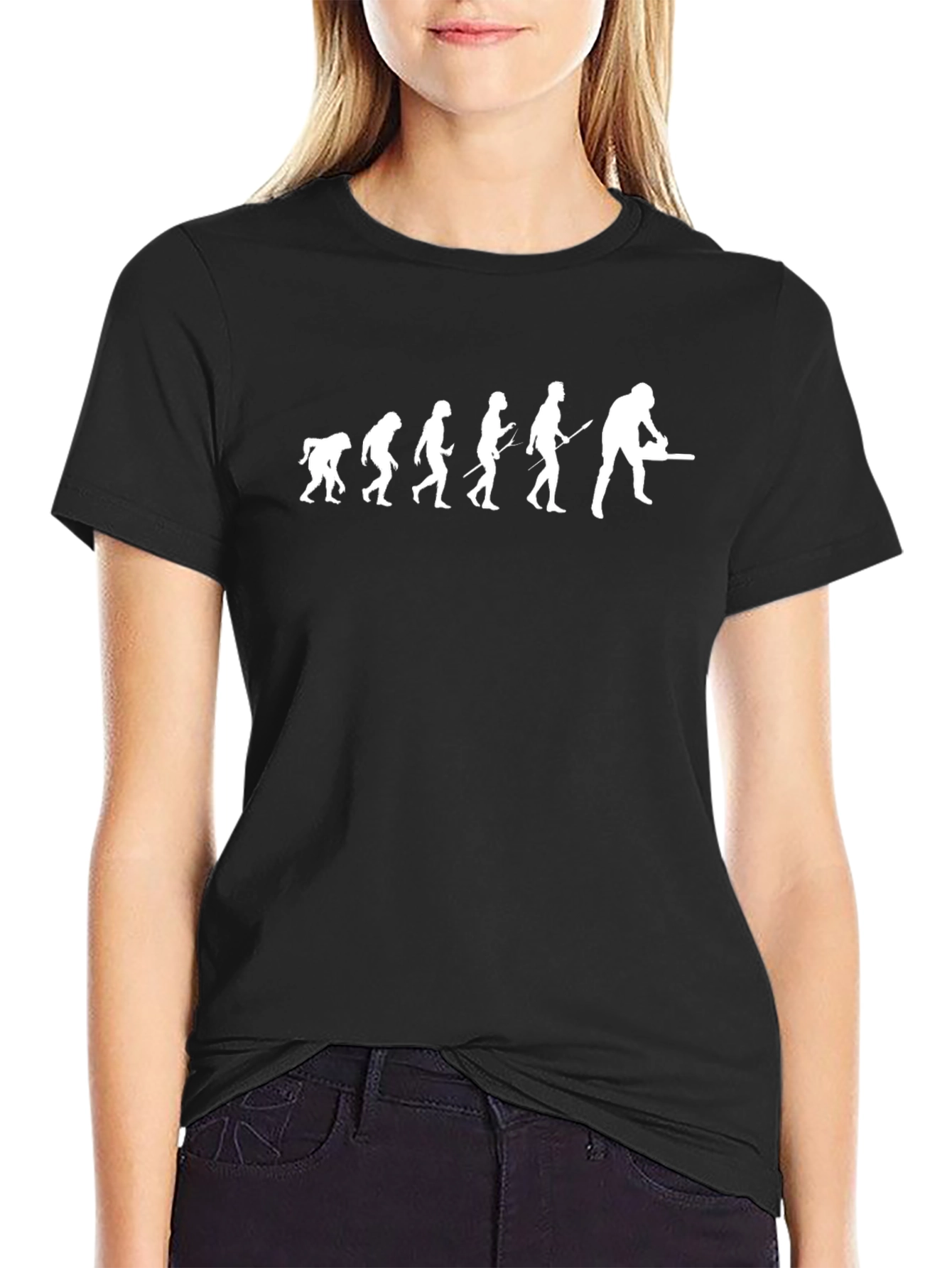 Evolution of Lumberjack Funny Black T-Shirt