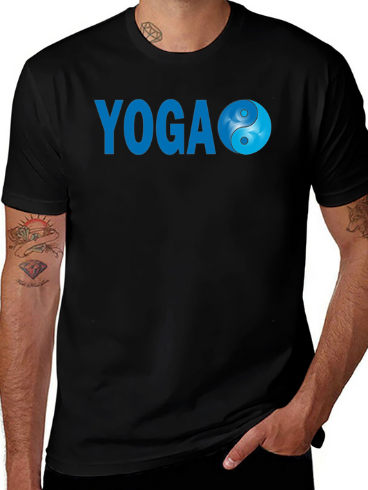 Yoga Yin Yang Graphic Tee - Black Cotton Blend