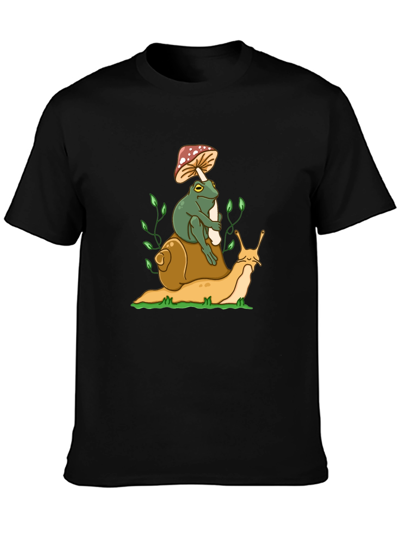 Frog Riding Snail T-Shirt - Unique Graphic Tee