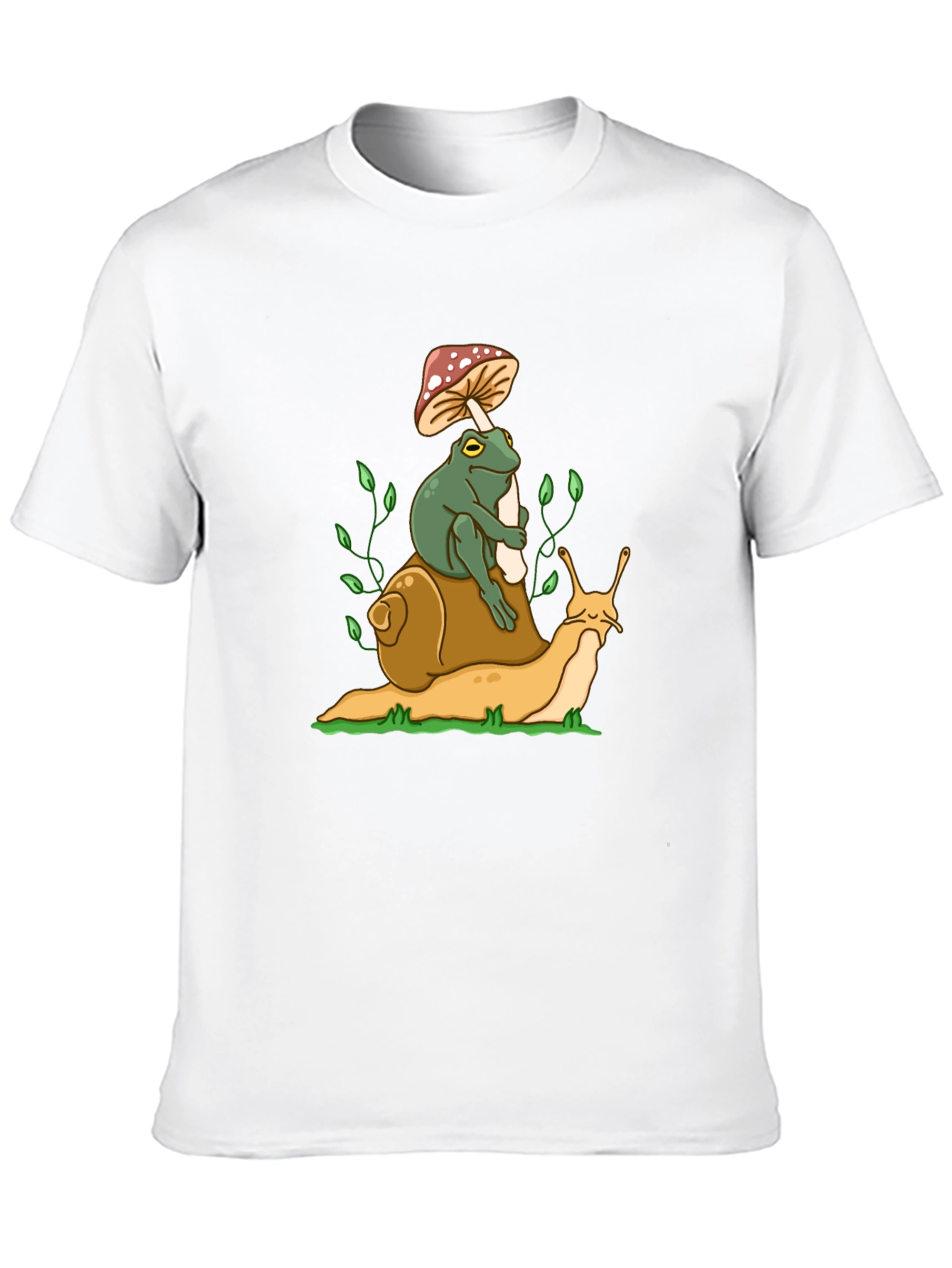Frog Riding Snail T-Shirt - Unique Graphic Tee