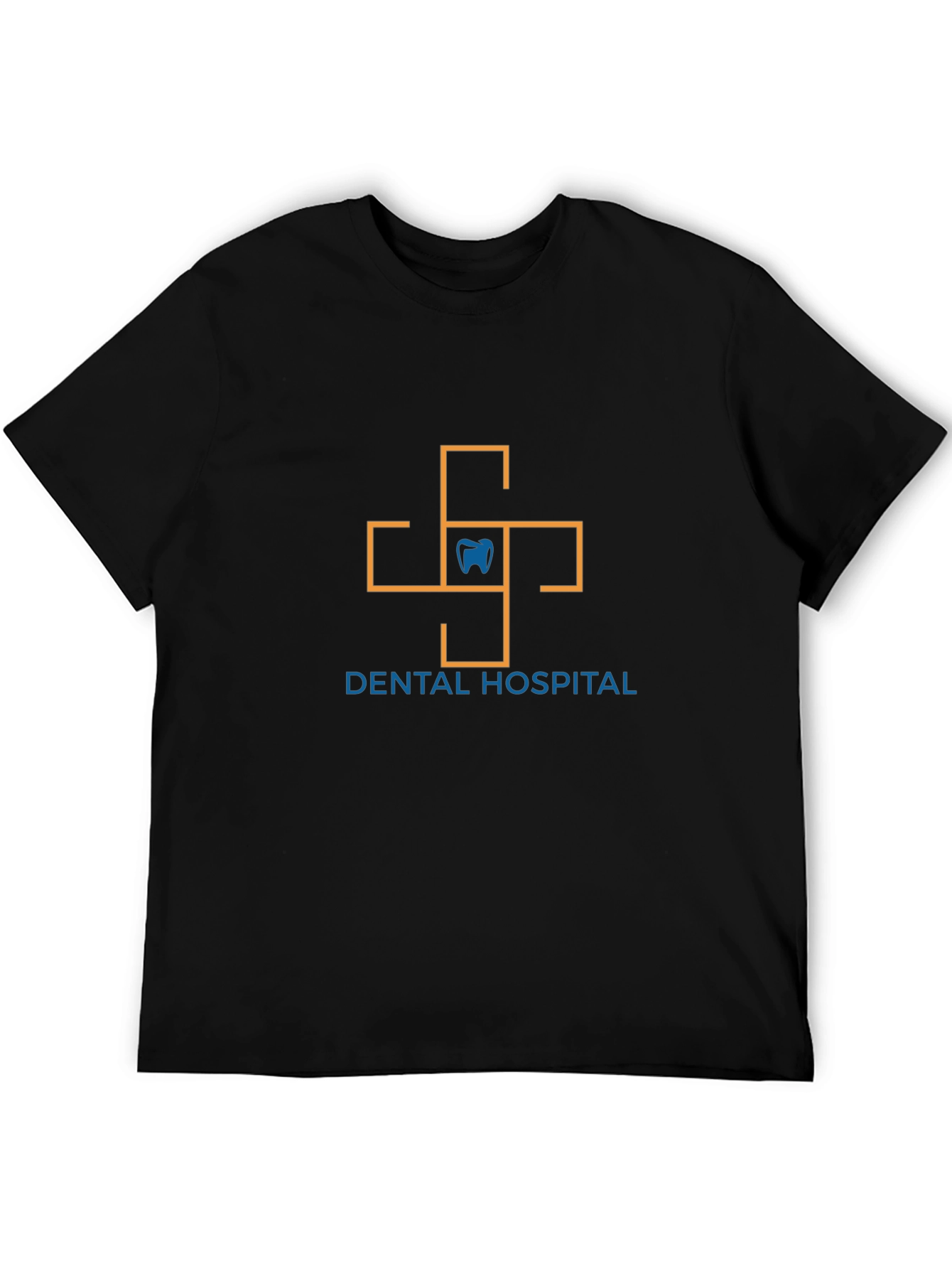 Dental Hospital Graphic Tee - Modern Design Black Shirt