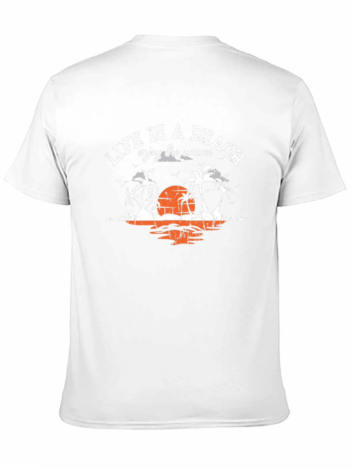 Lifes a Beach Black T-Shirt Enjoy the Waves