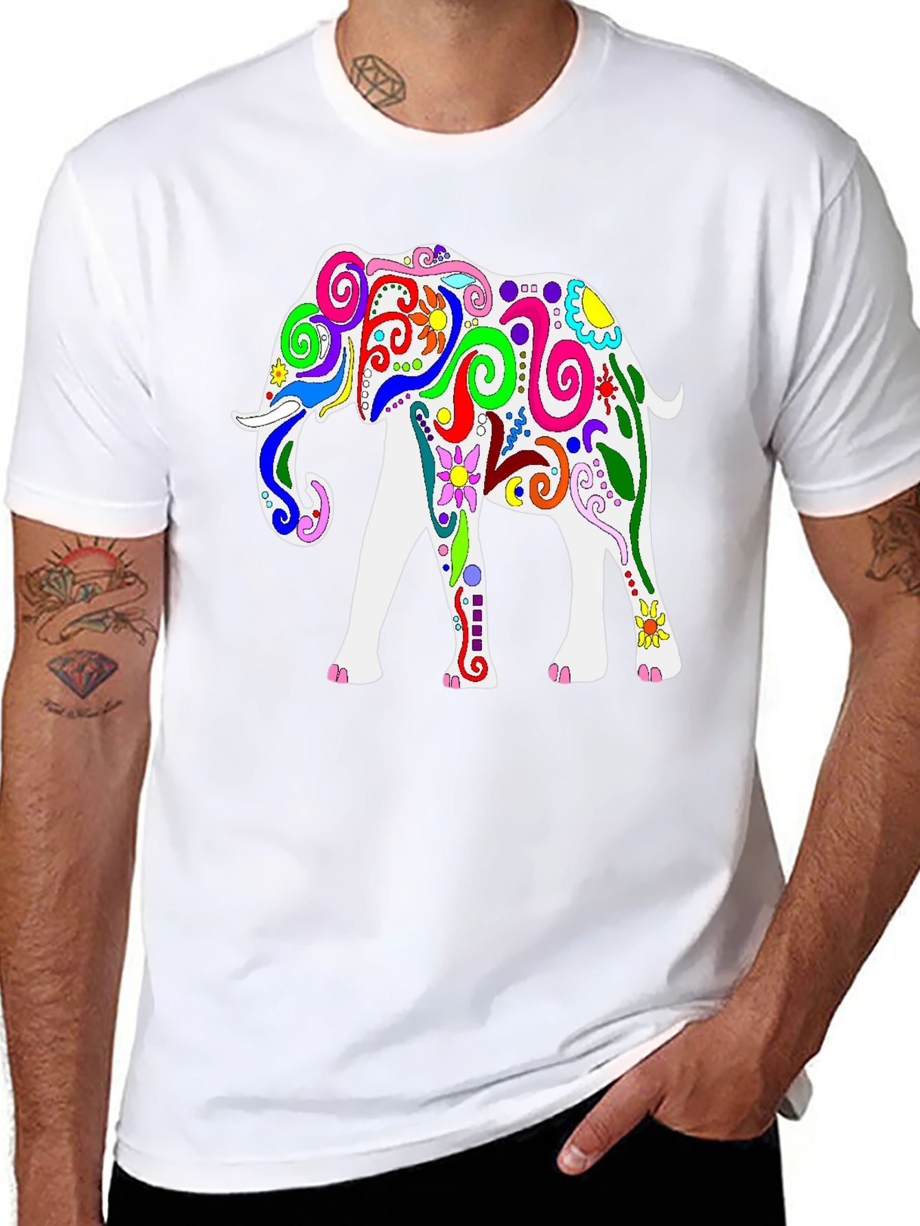 Colorful Elephant Graphic Tee