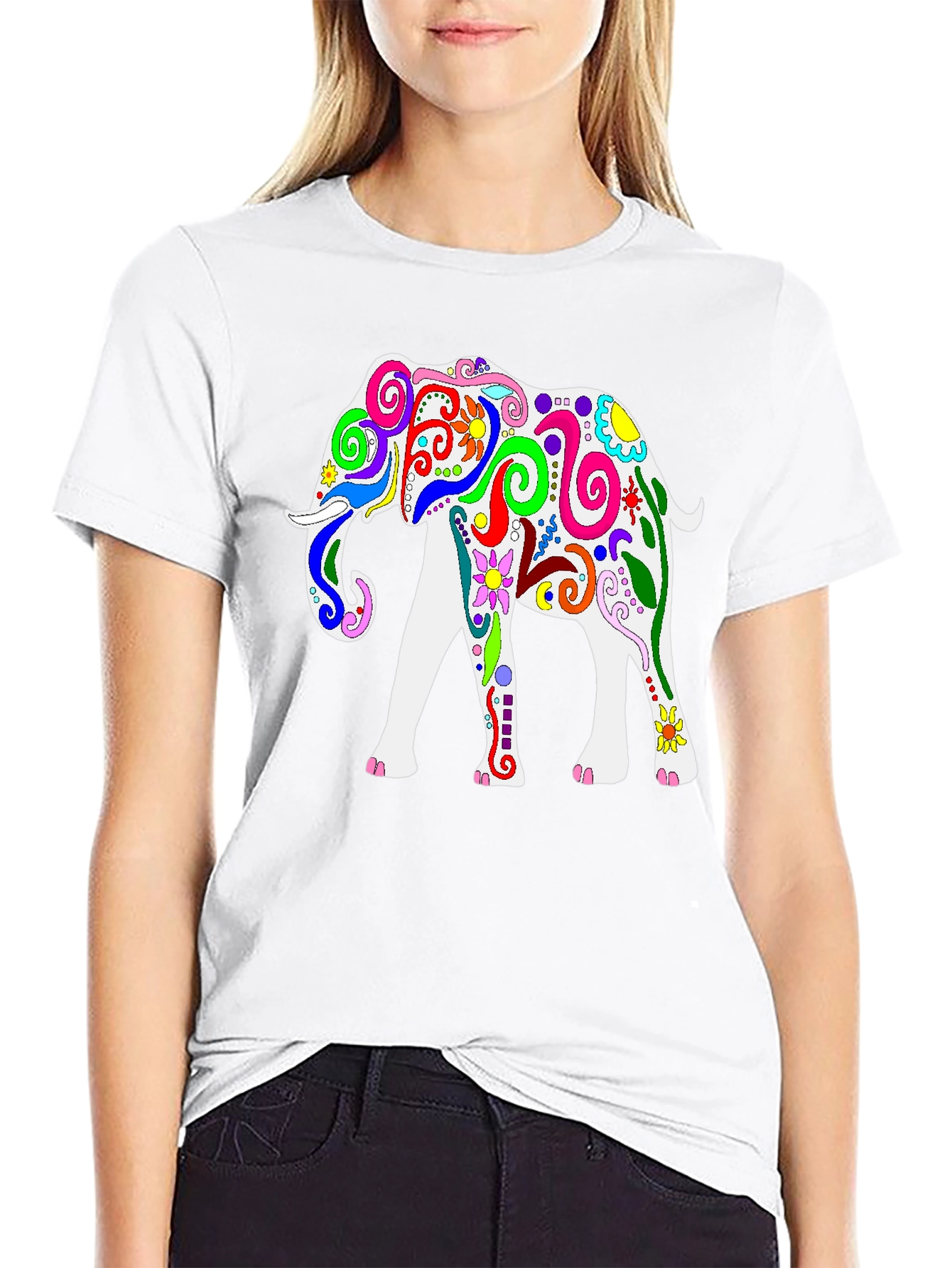 Colorful Elephant Graphic Tee