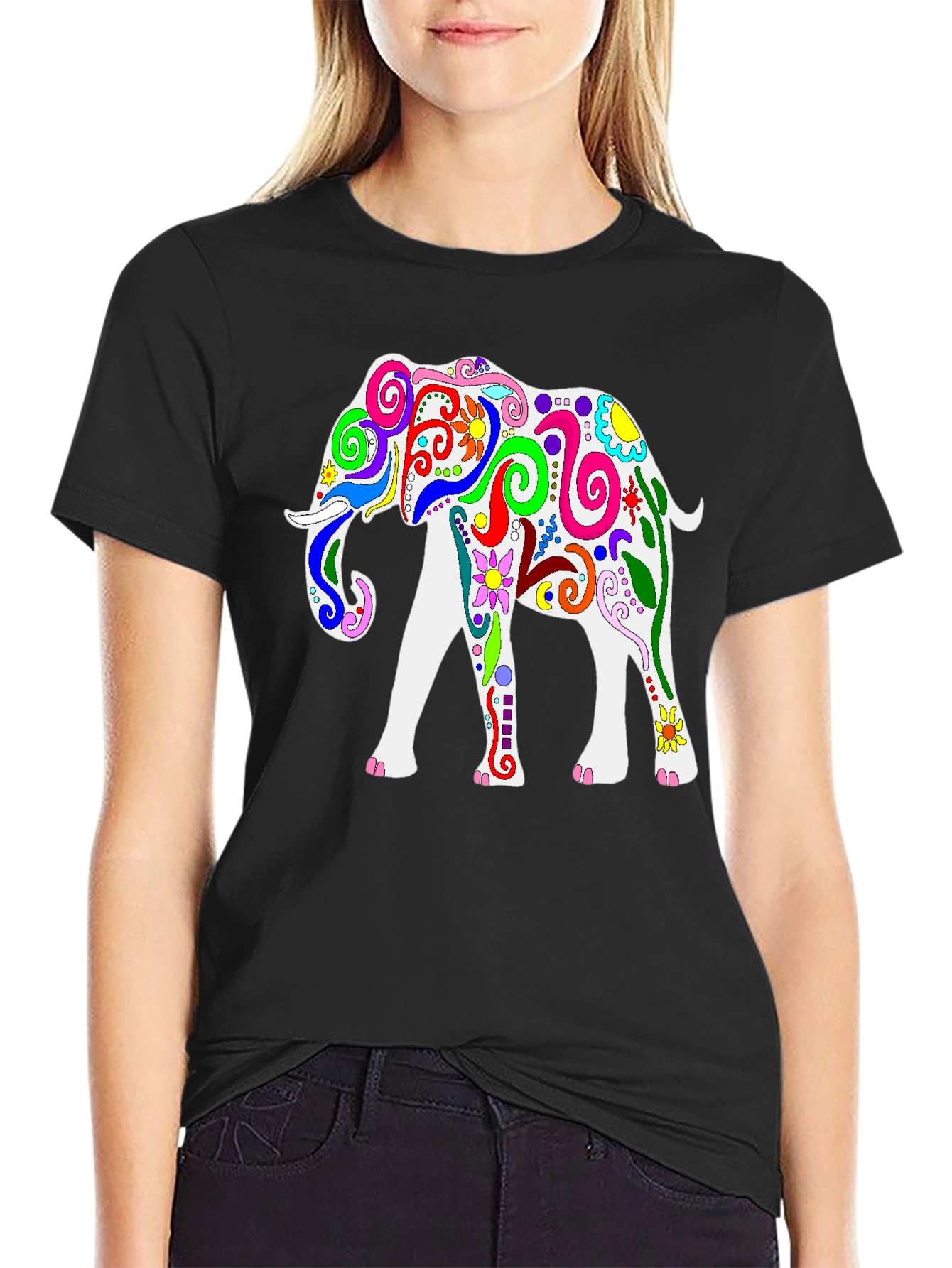 Colorful Elephant Graphic Tee
