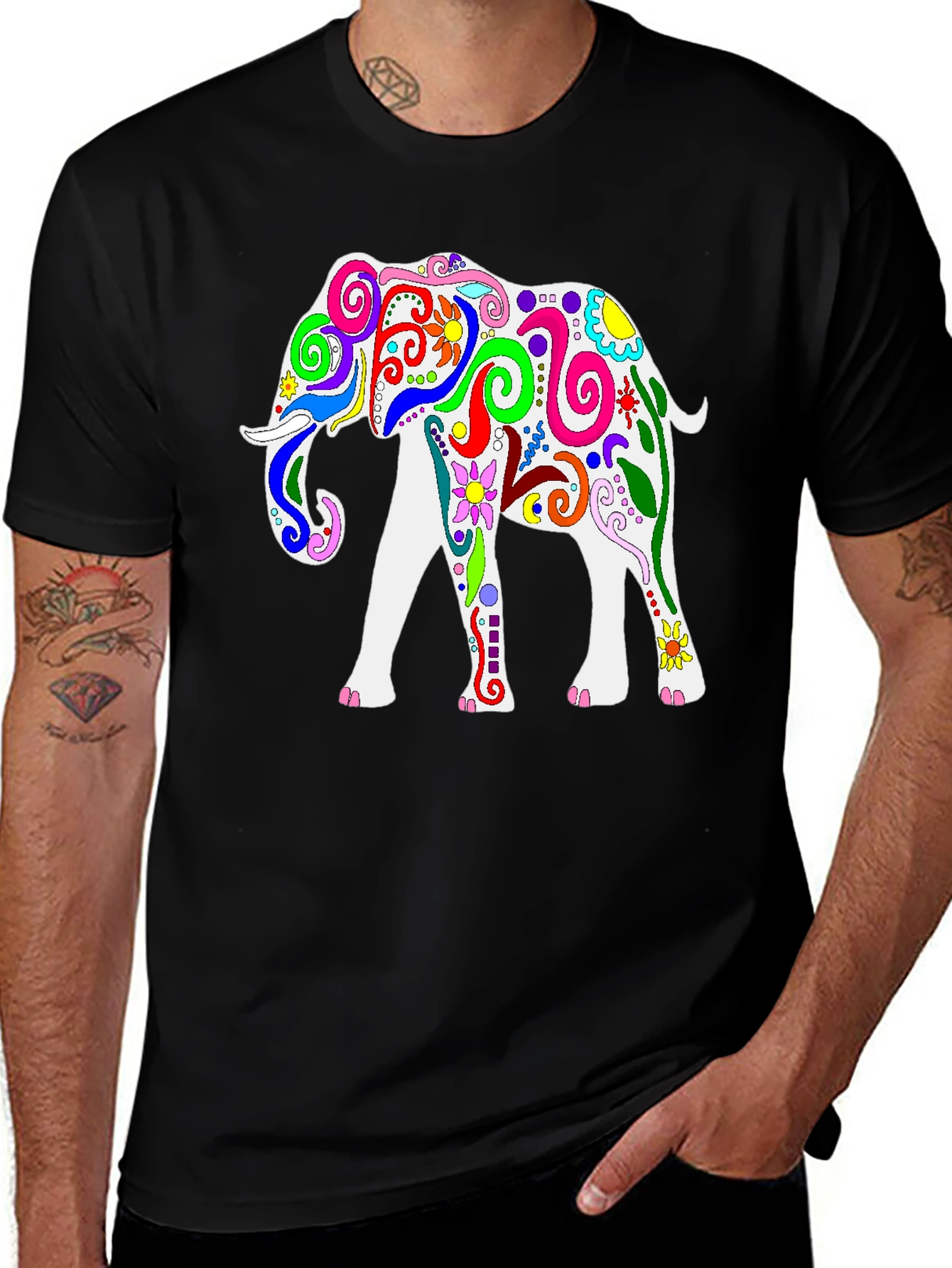 Colorful Elephant Graphic Tee