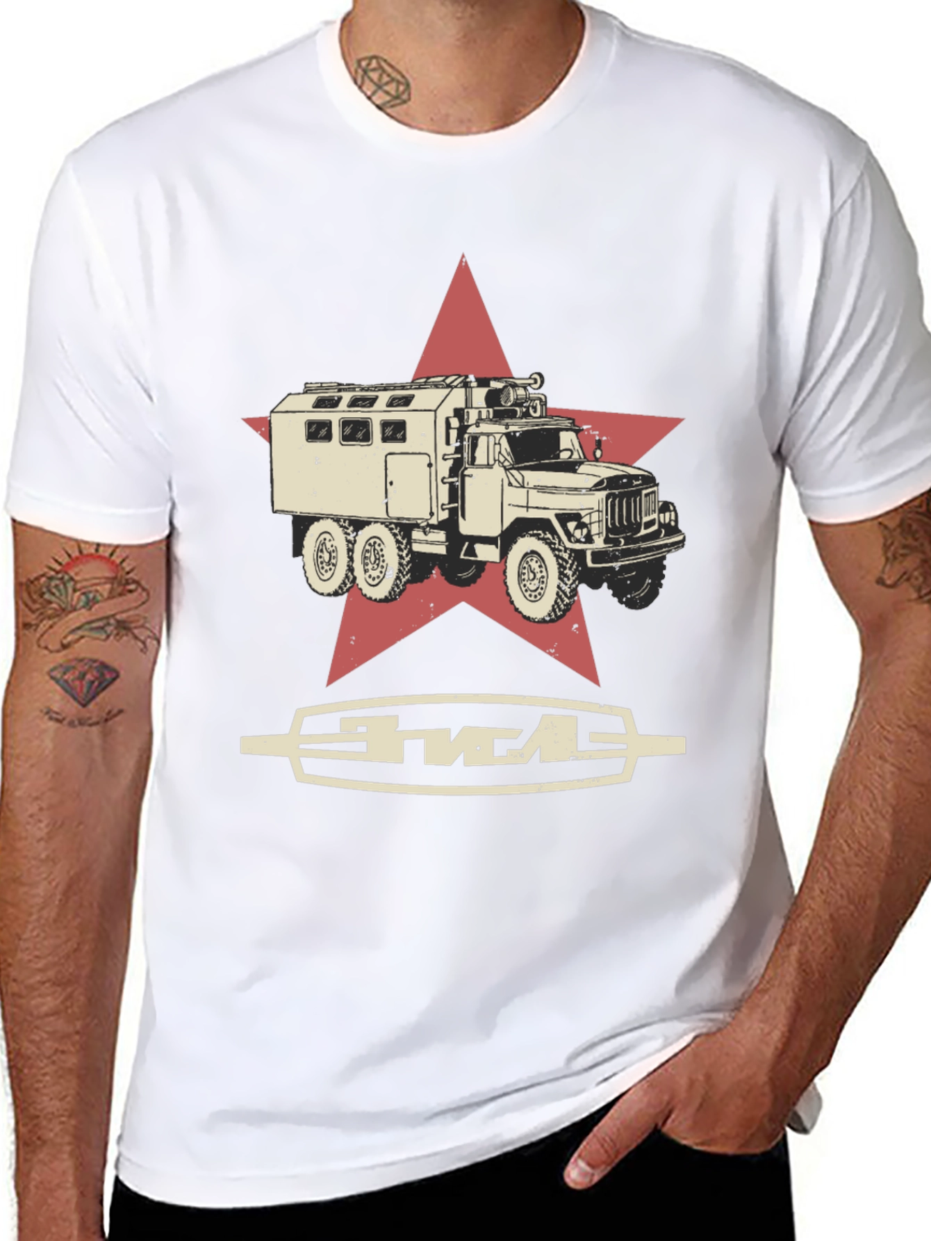 Soviet Truck Star Black T-Shirt