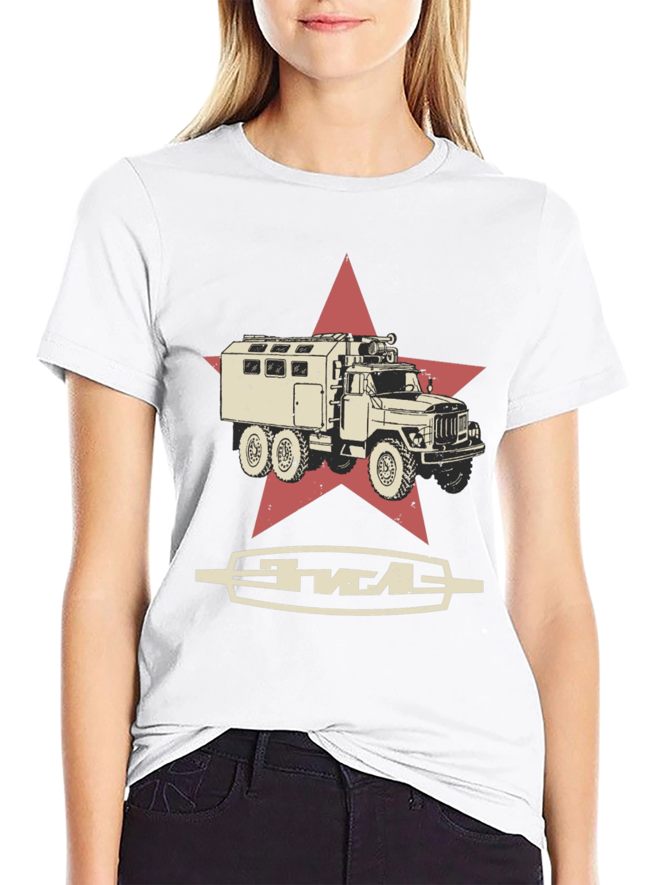 Soviet Truck Star Black T-Shirt