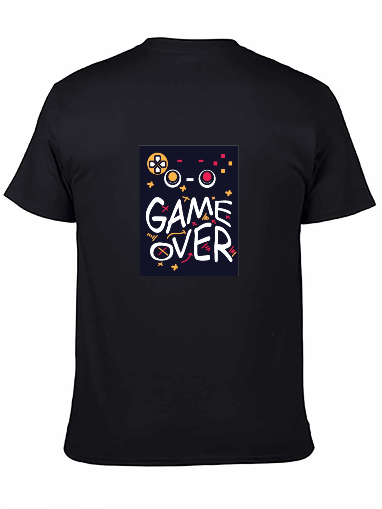 Game Over Graphic Tee - Black Crew Neck T-Shirt