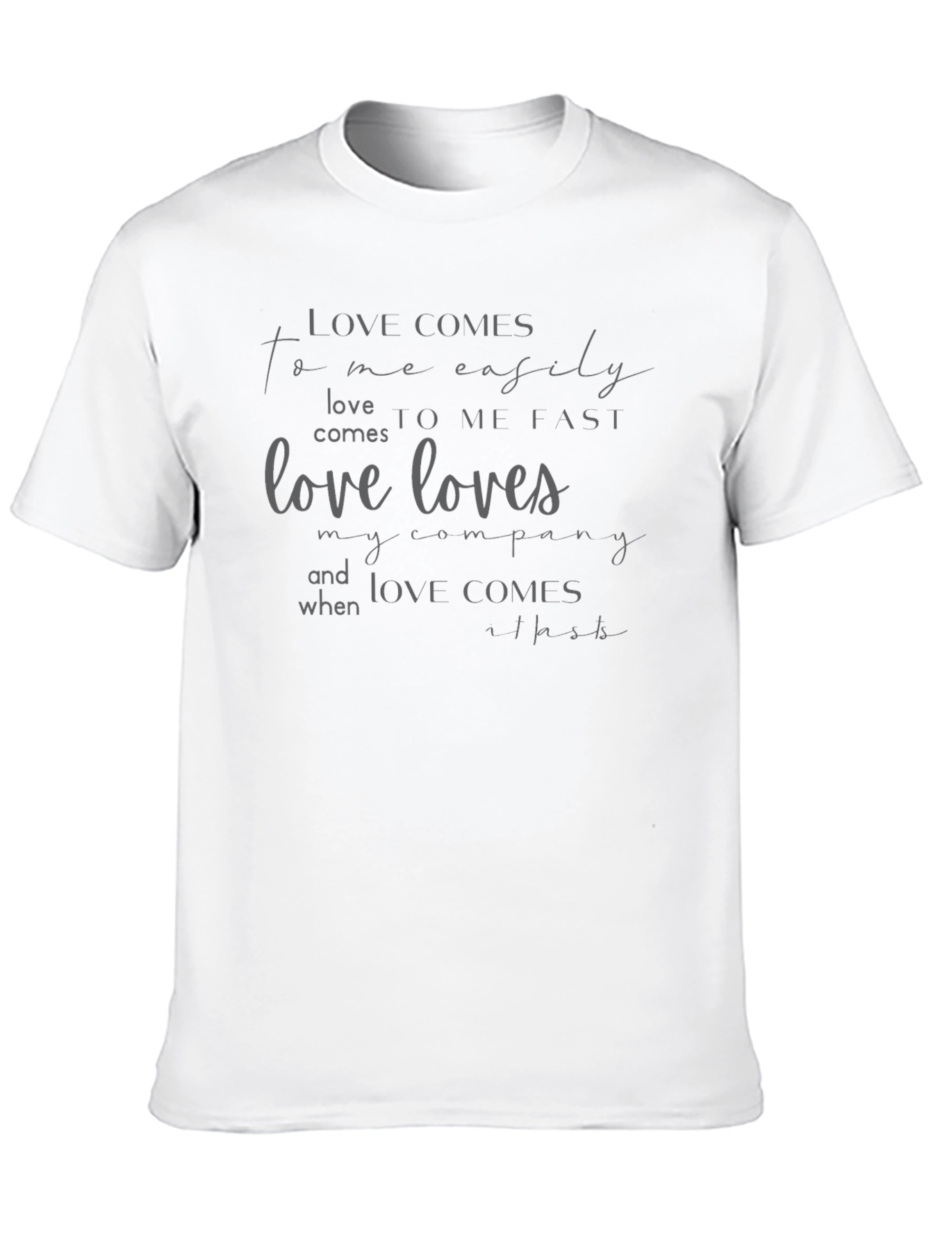 Love Comes To Me Black Graphic Tee