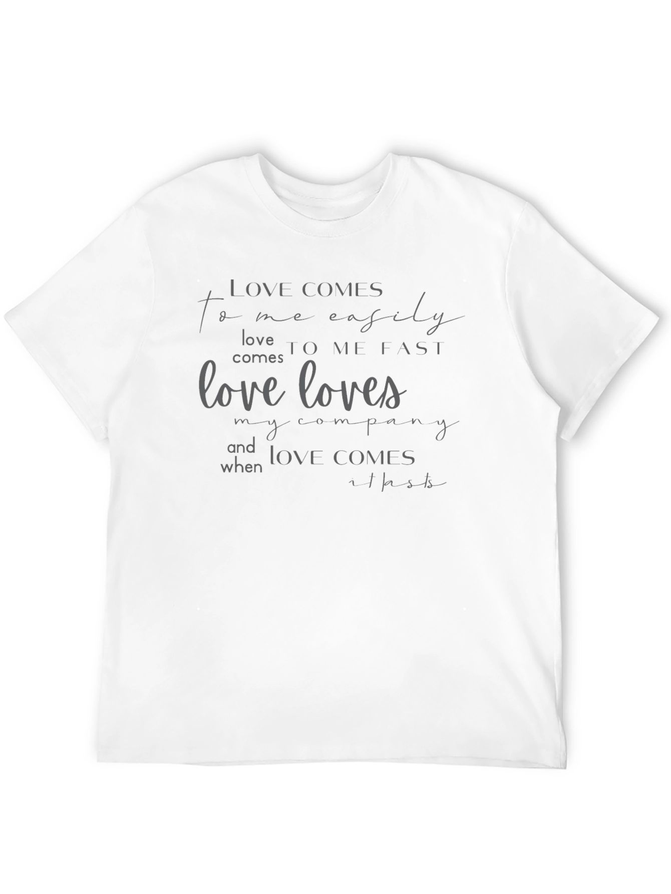 Love Comes To Me Black Graphic Tee