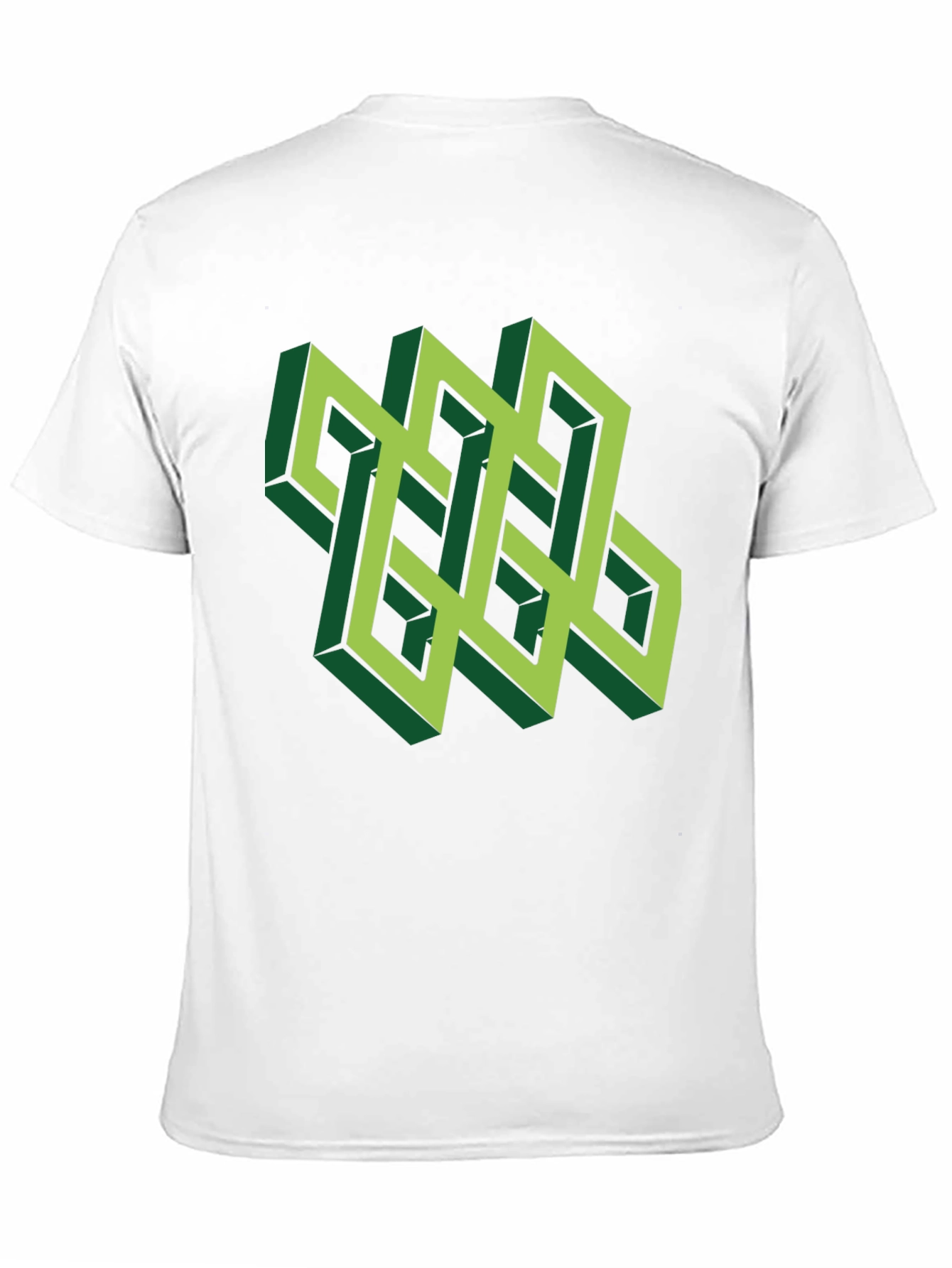 Optical Illusion T-Shirt: Geometric Design in Green