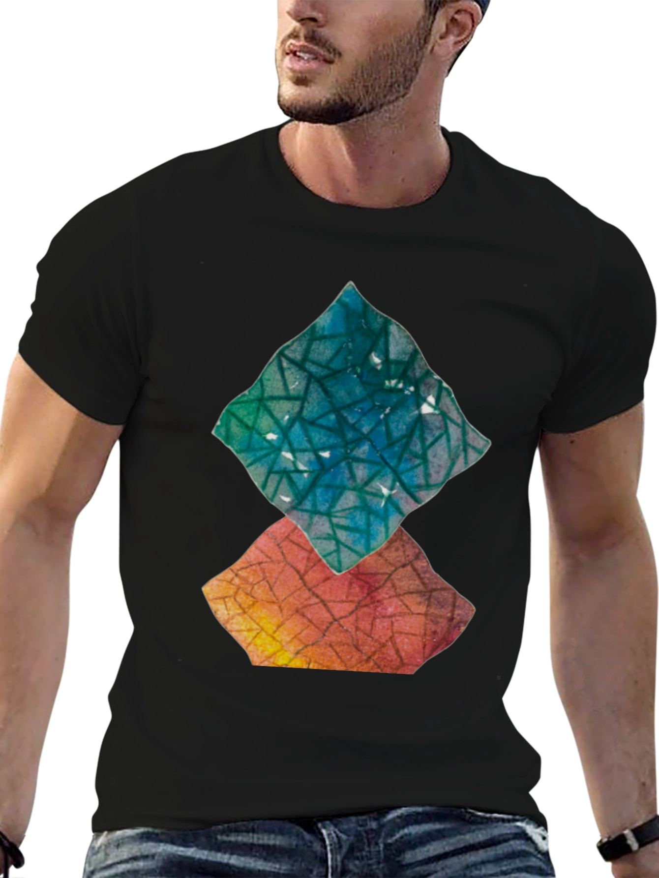 Abstract Geometric Print T-Shirt
