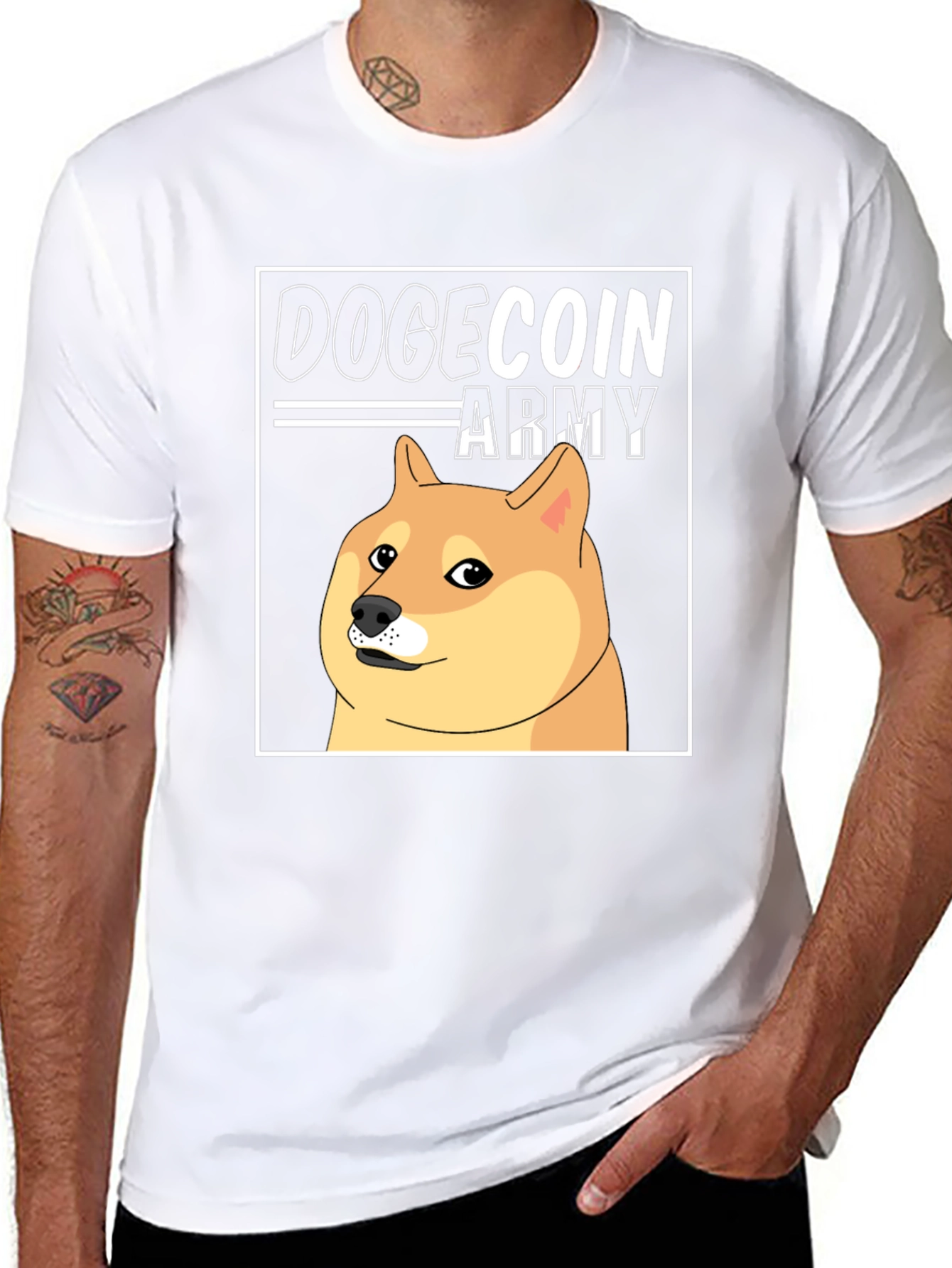 Dogecoin Army Black T-Shirt