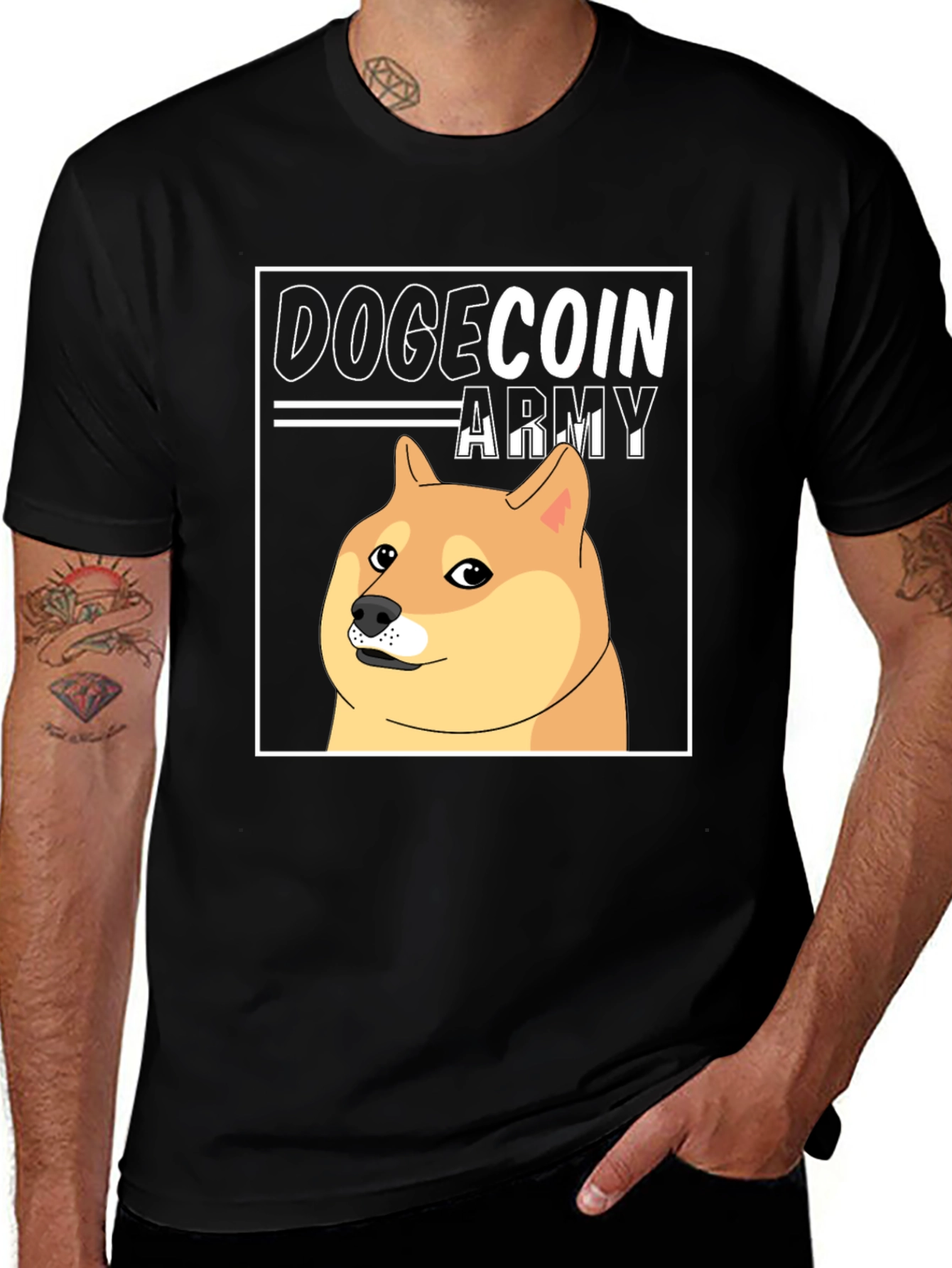 Dogecoin Army Black T-Shirt