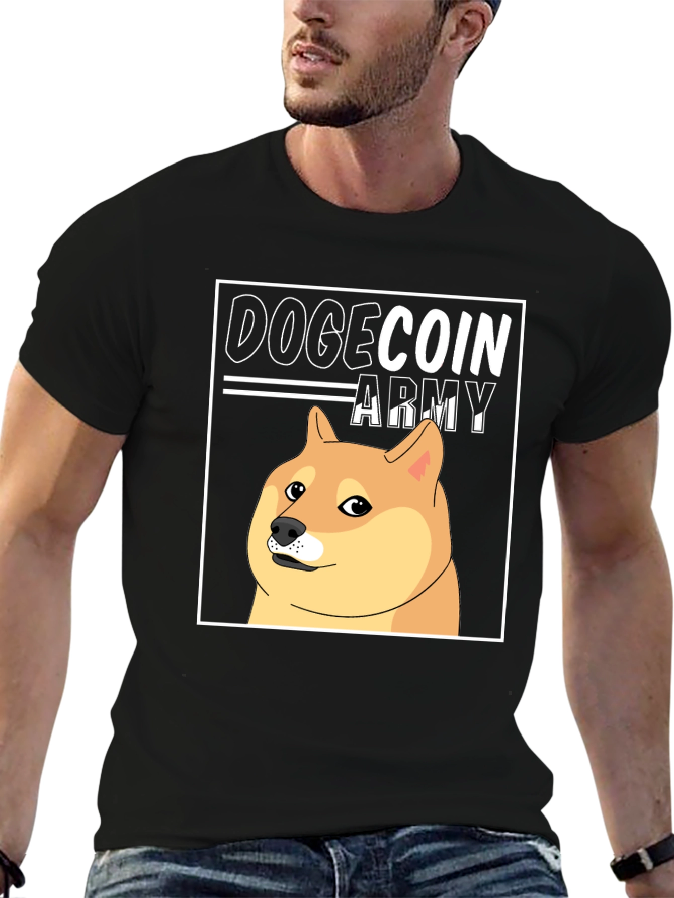 Dogecoin Army Black T-Shirt