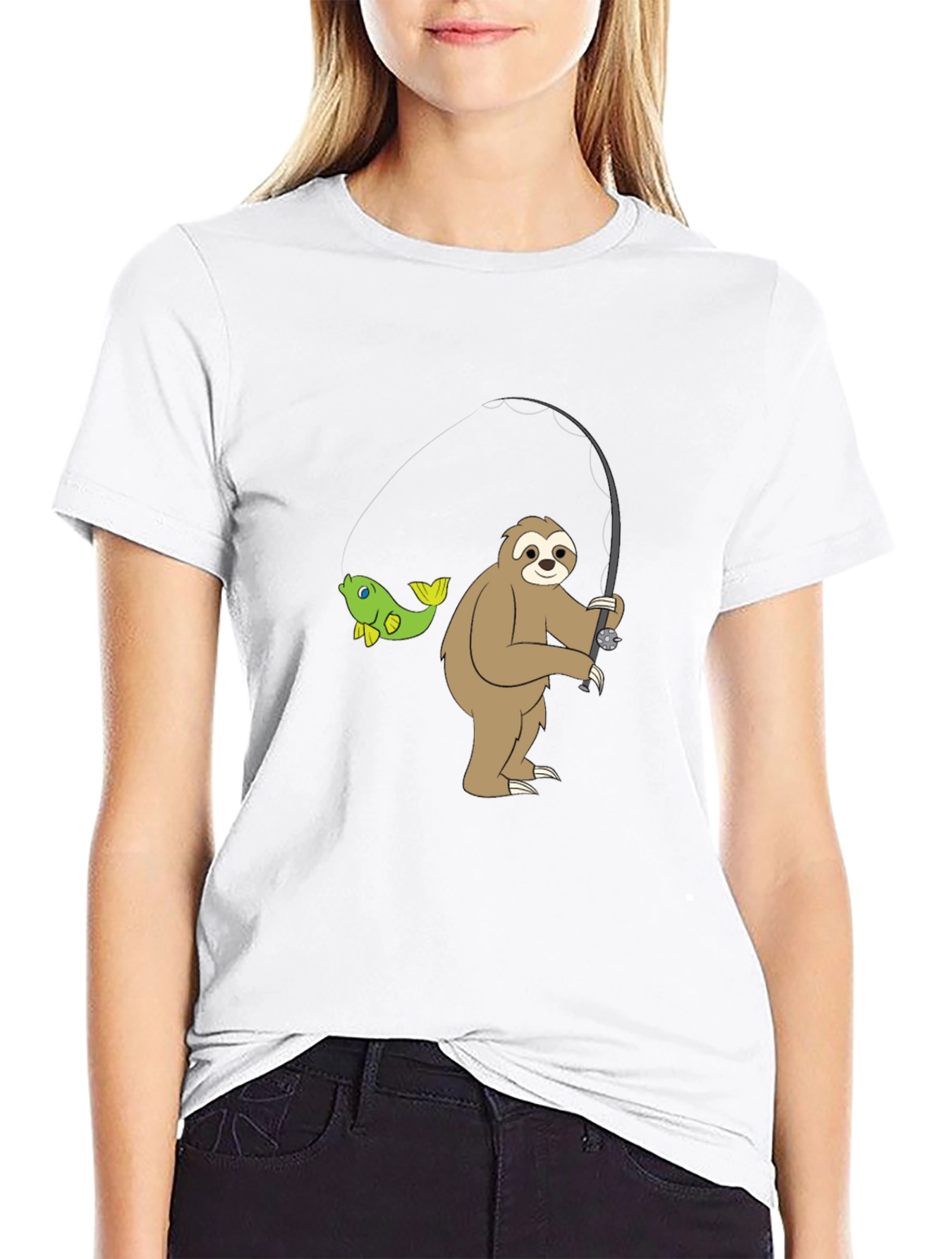 Sloth Fishing T-Shirt - Funny Graphic Tee