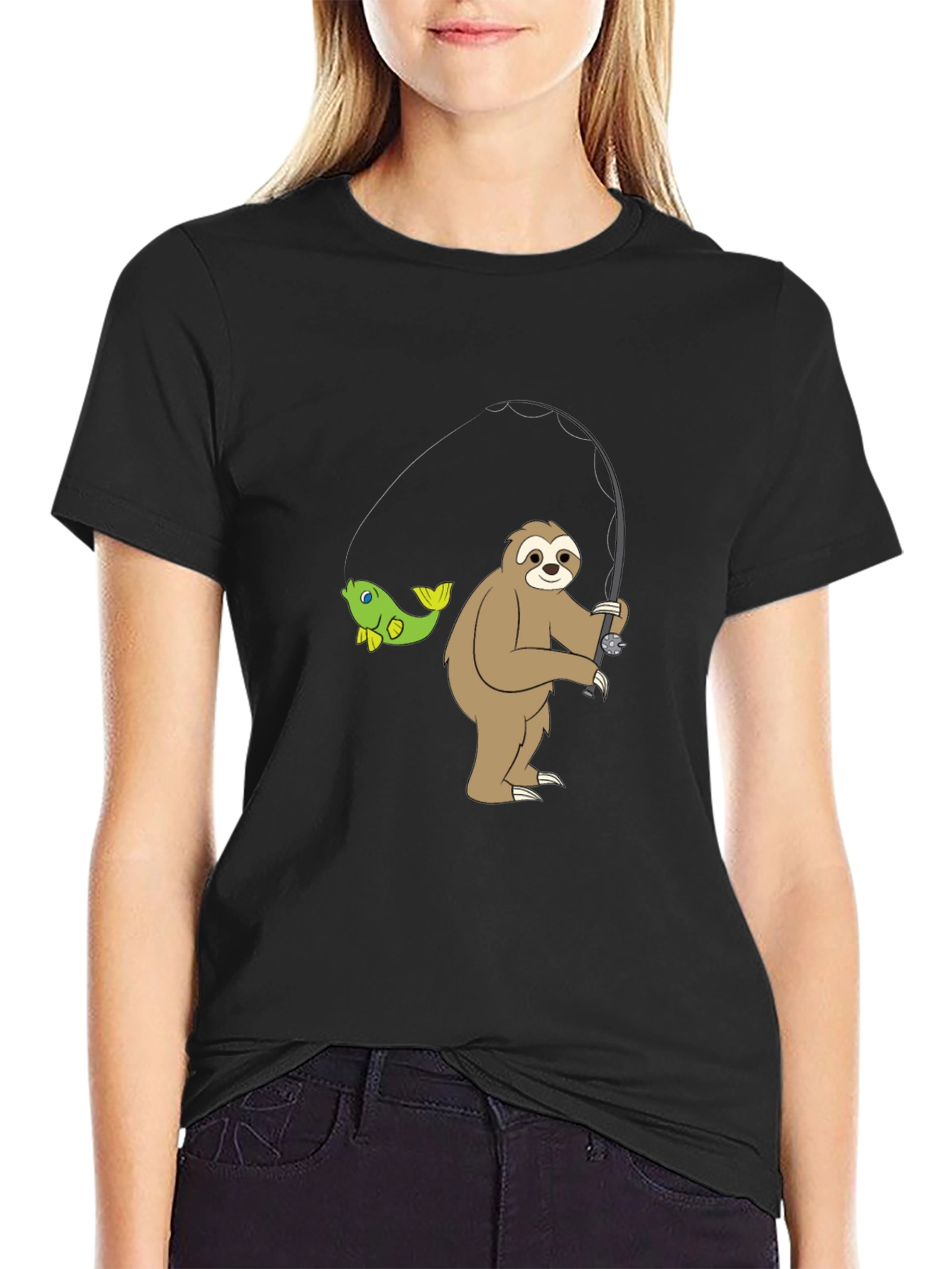 Sloth Fishing T-Shirt - Funny Graphic Tee