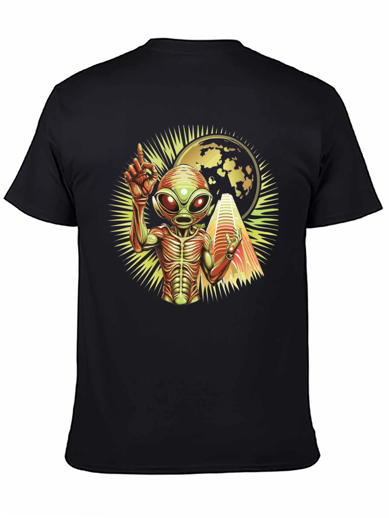 Alien Abduction Graphic T-Shirt - Black