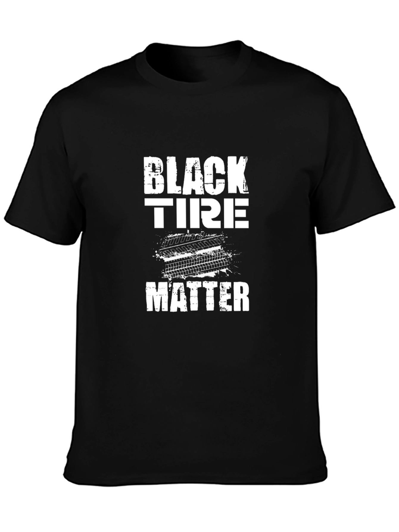 Black Tire Matter Graphic Tee - Mens Casual T-Shirt