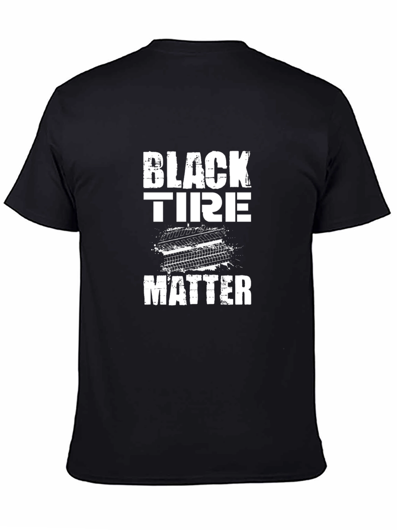 Black Tire Matter Graphic Tee - Mens Casual T-Shirt