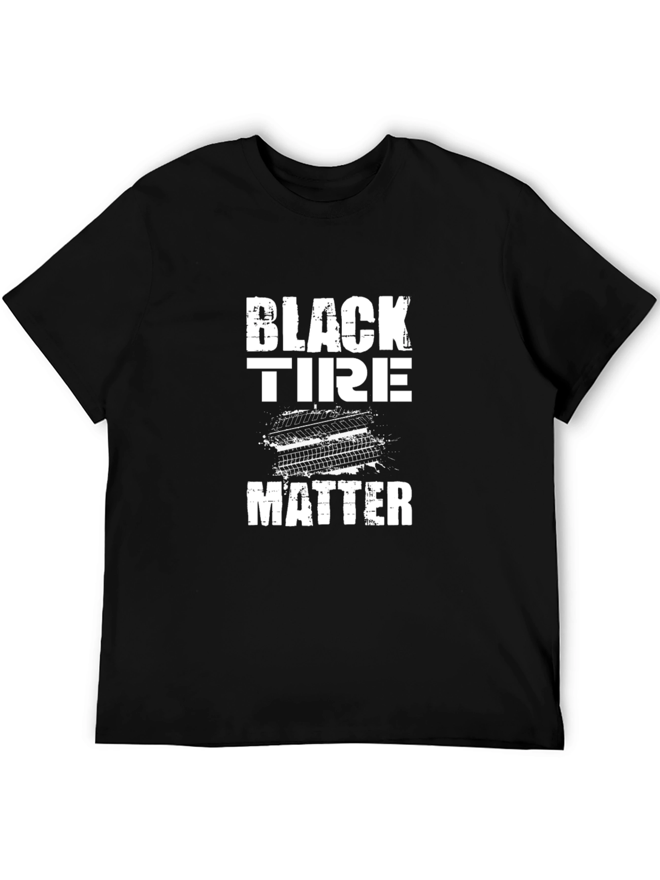 Black Tire Matter Graphic Tee - Mens Casual T-Shirt