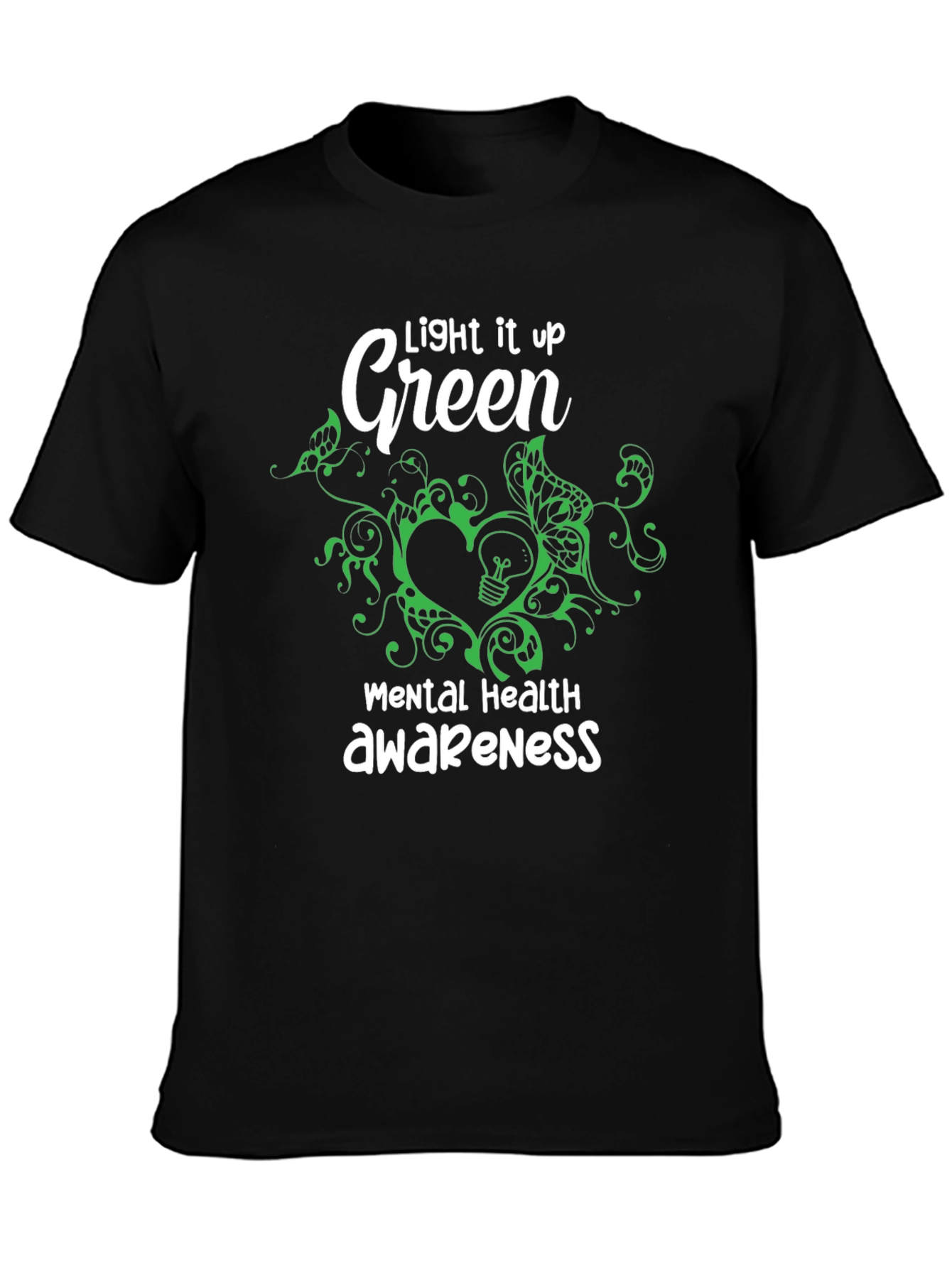 Light It Up Green Mental Health Awareness T-Shirt
