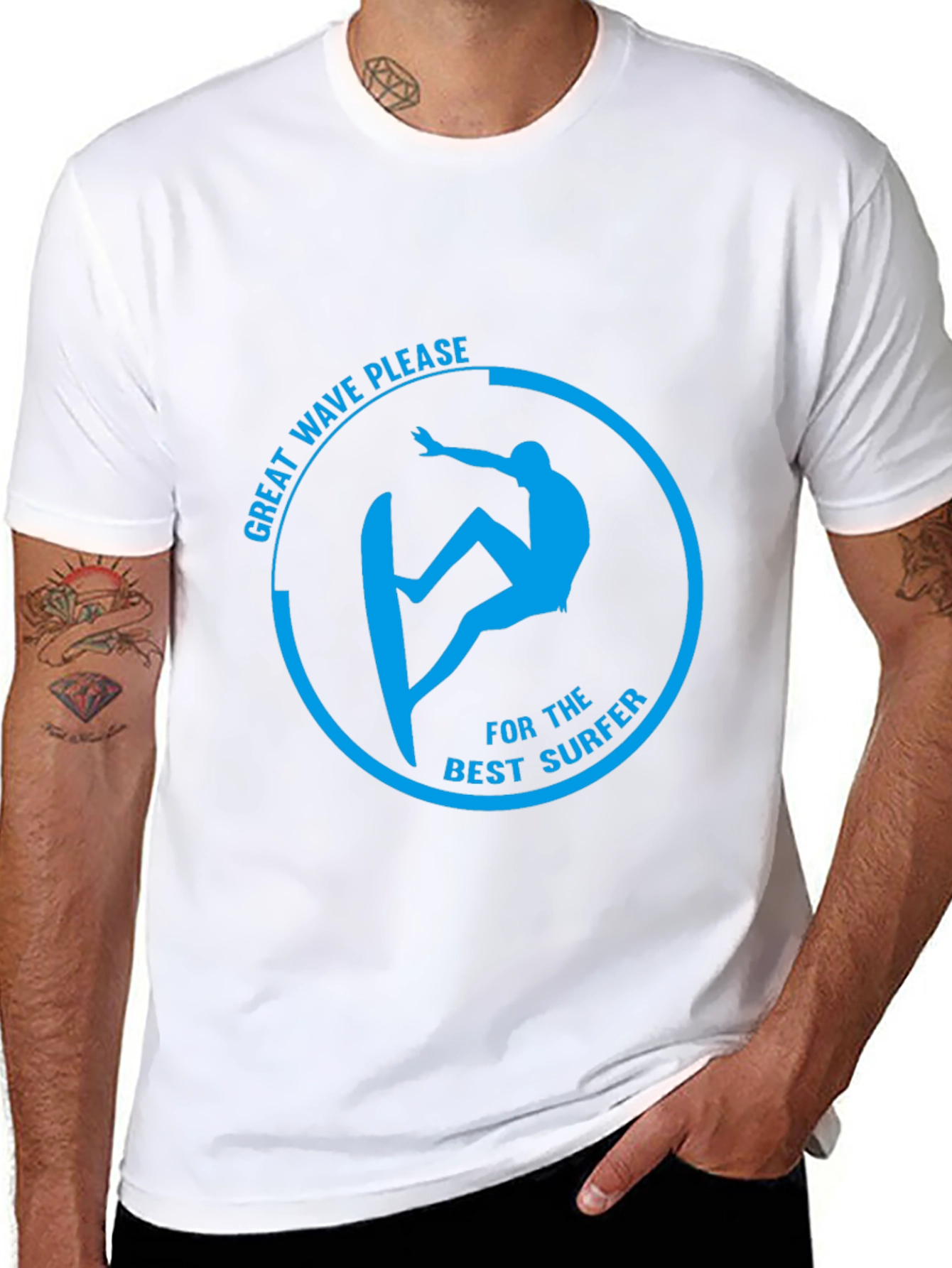 Surfer Graphic T-Shirt - Great Wave Please Design
