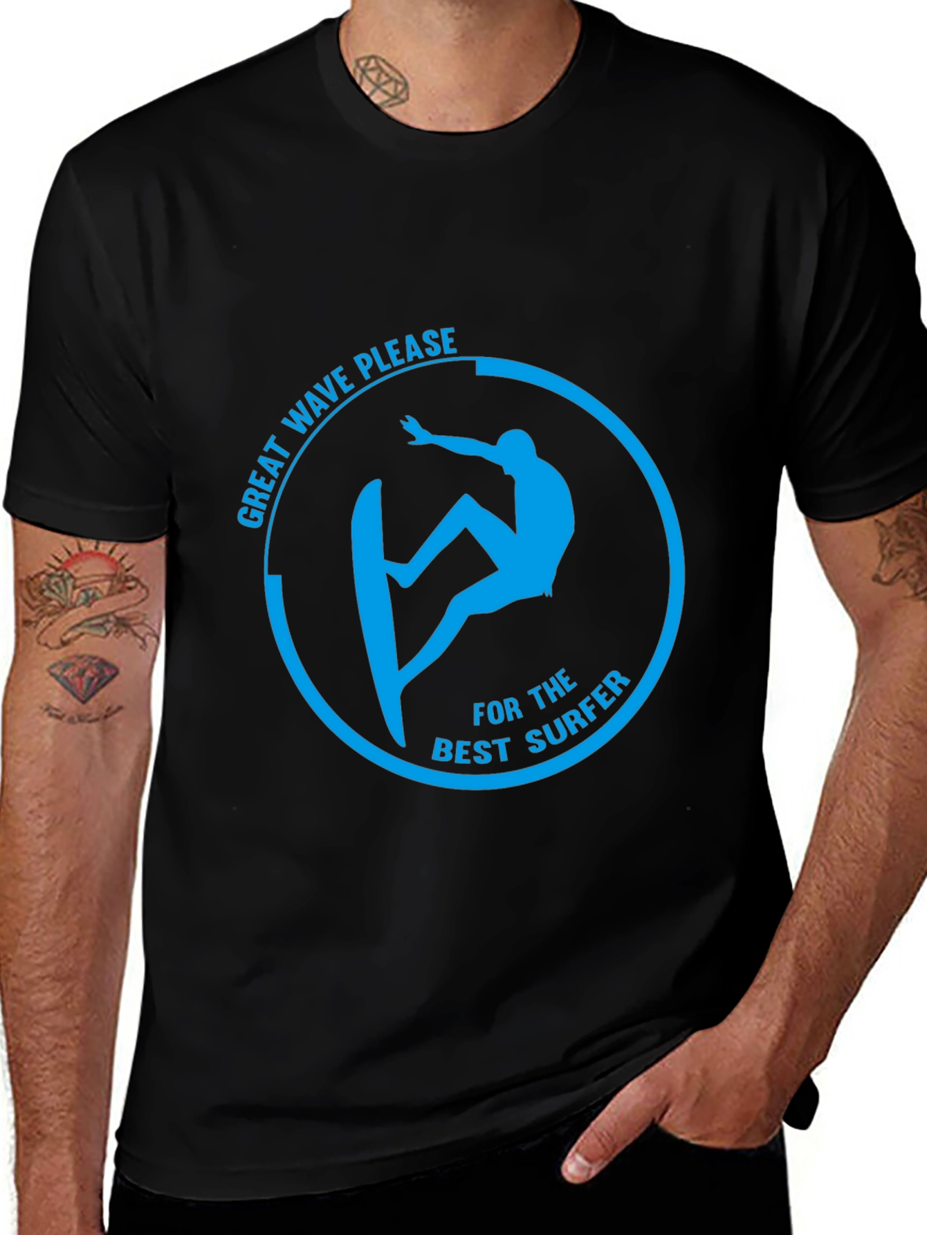 Surfer Graphic T-Shirt - Great Wave Please Design