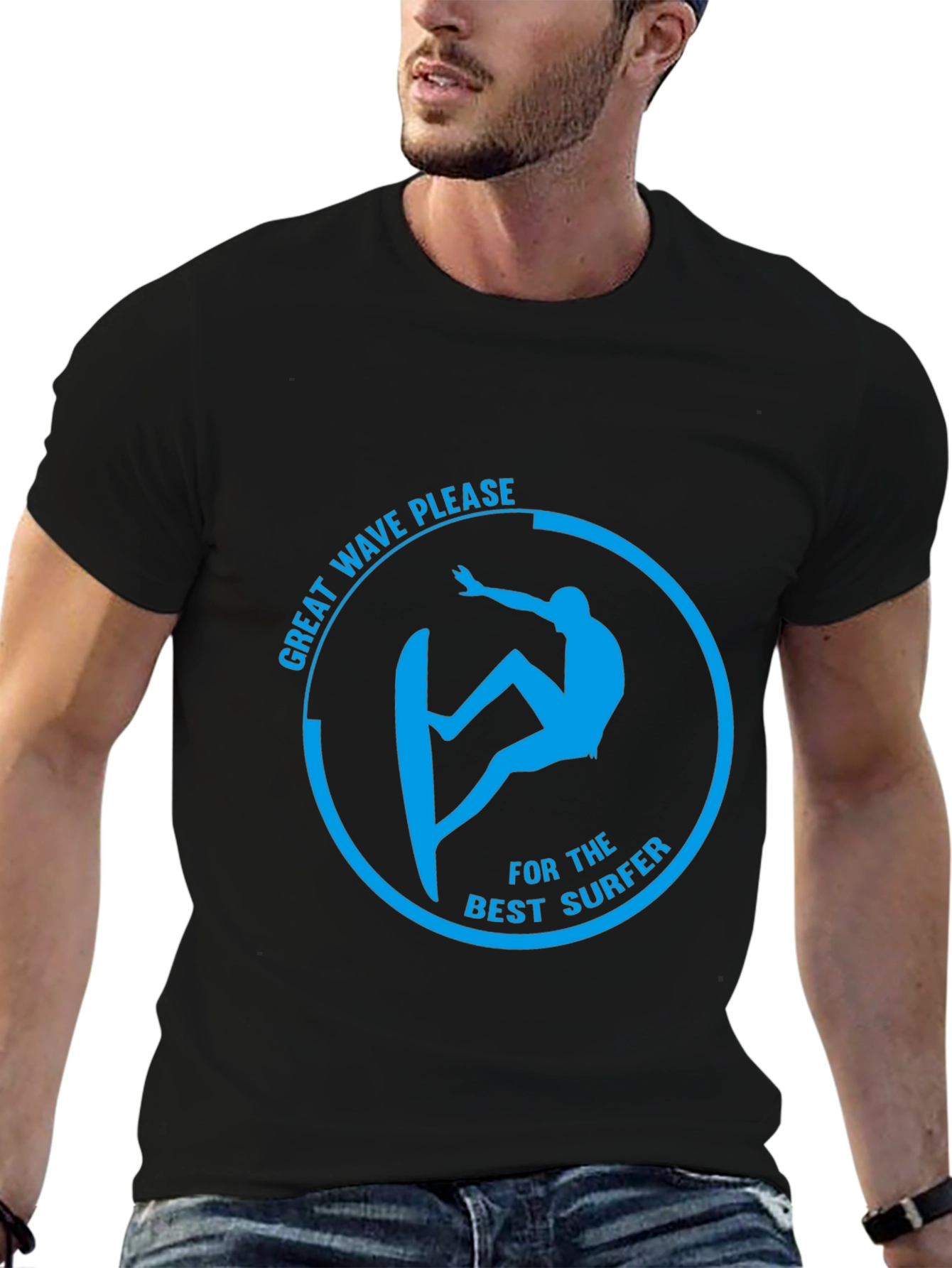 Surfer Graphic T-Shirt - Great Wave Please Design