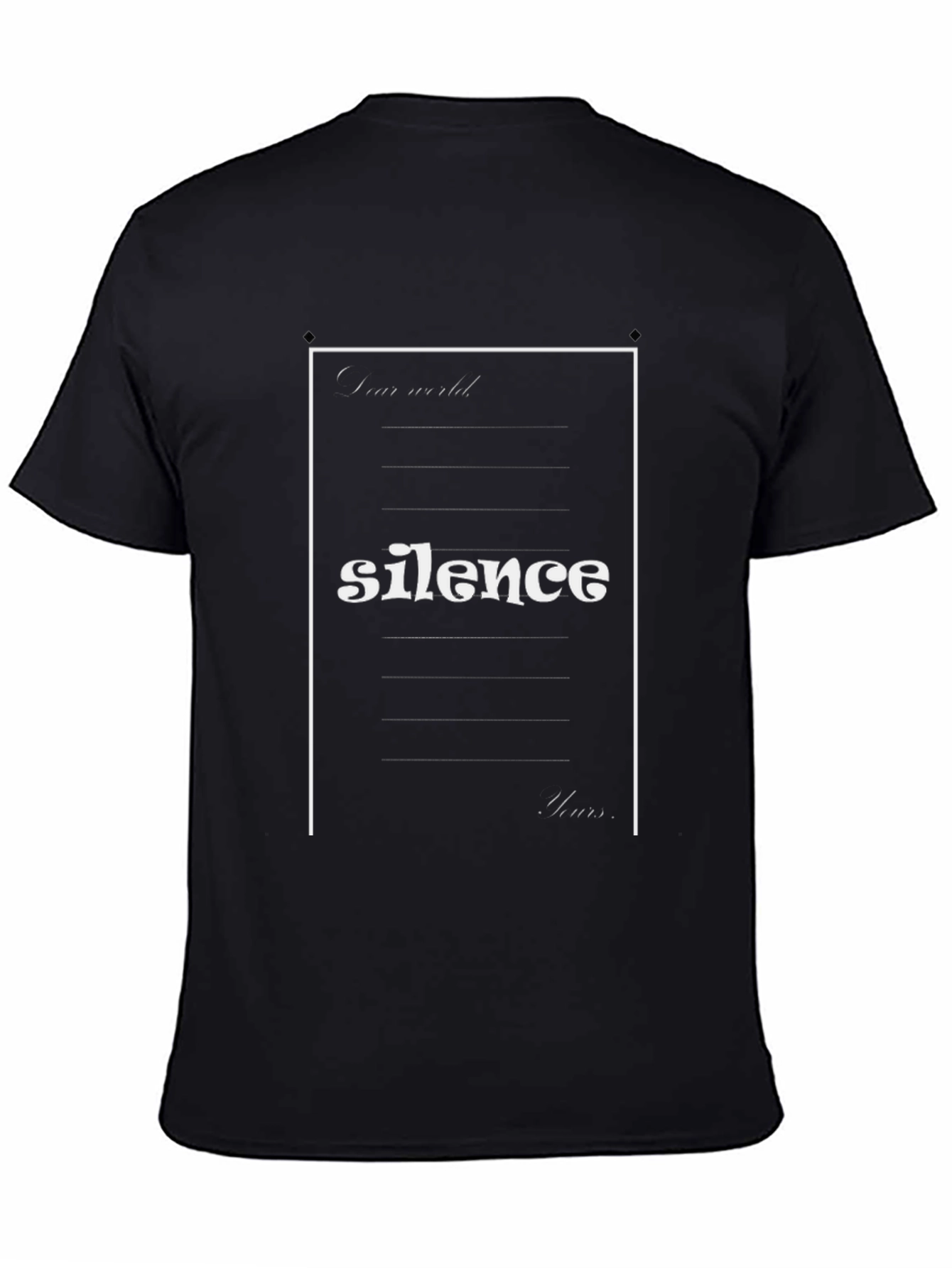 Silence Graphic Tee - Letter Design T-Shirt