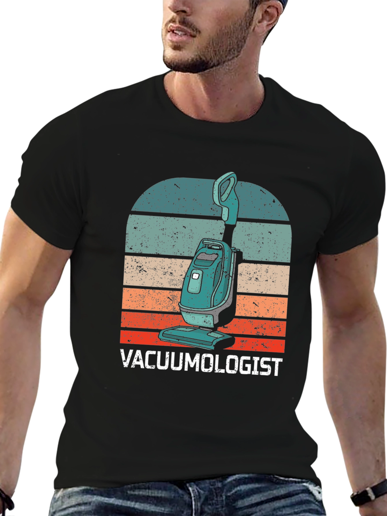 Vacuumologist Retro Graphic T-Shirt - Cleaning Humor
