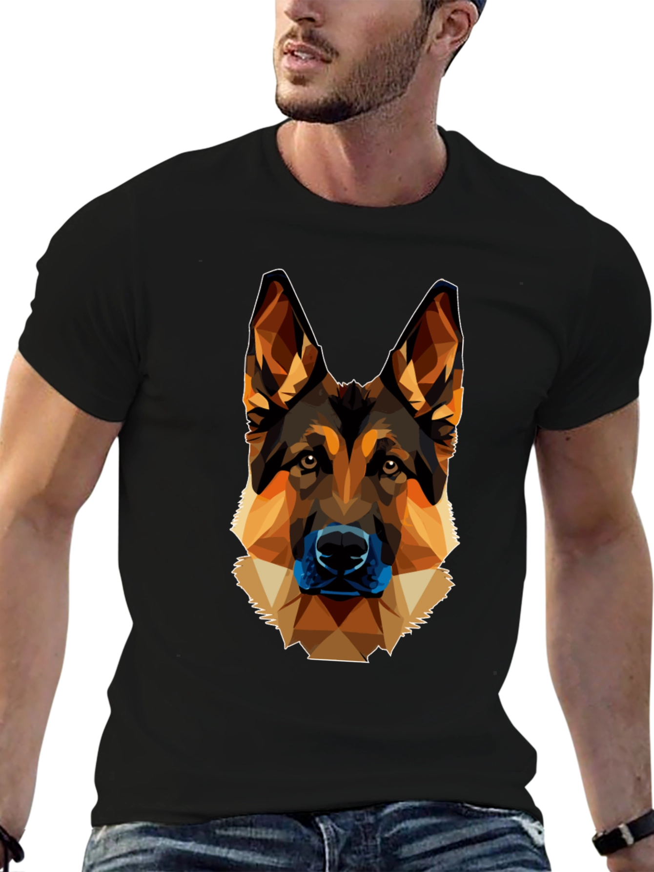 Geometric German Shepherd Graphic Tee