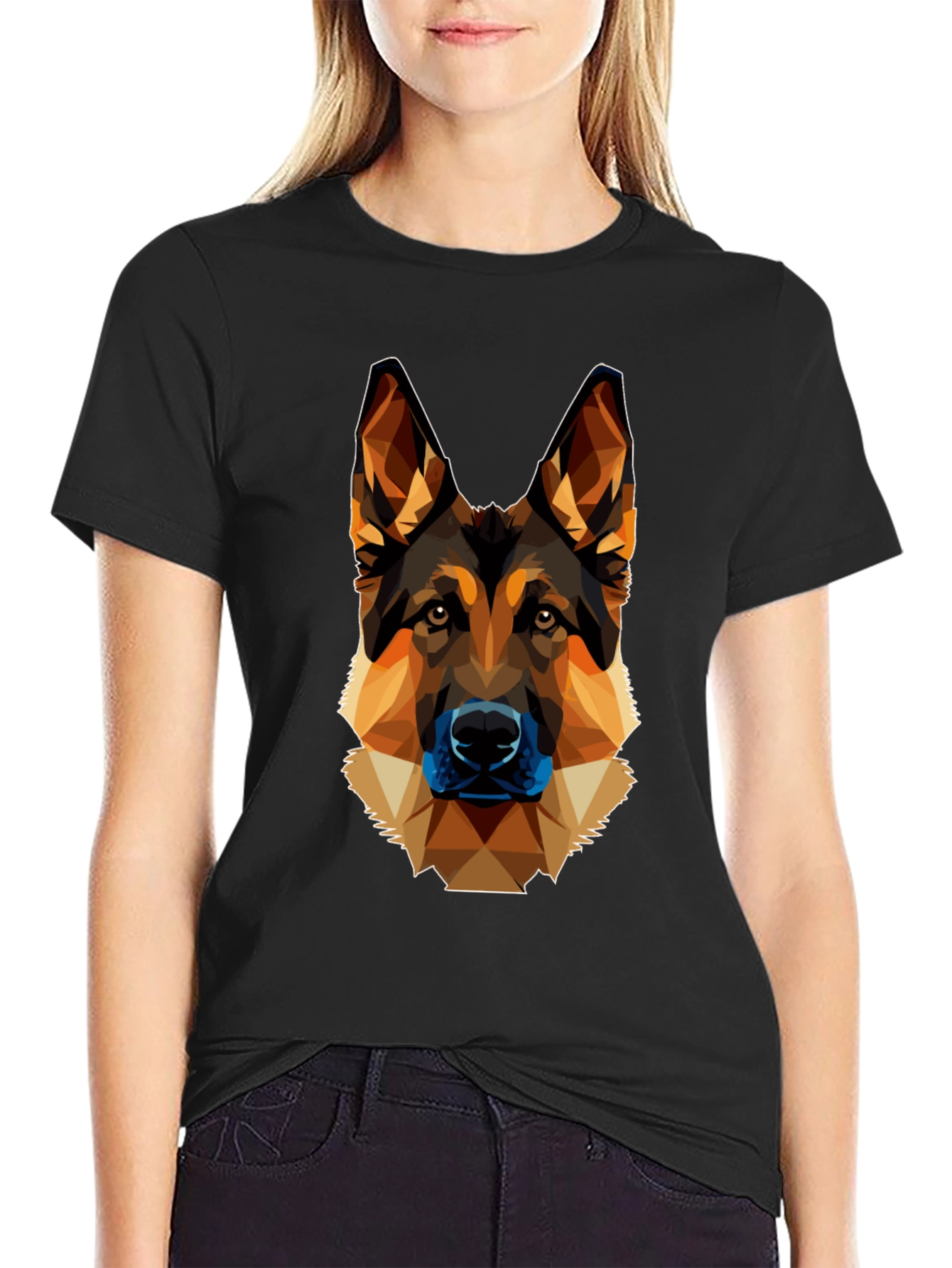 Geometric German Shepherd Graphic Tee