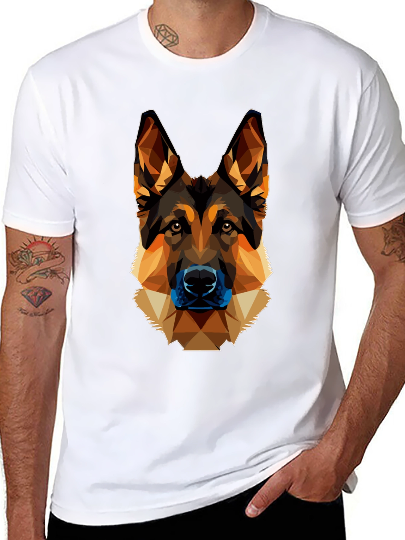 Geometric German Shepherd Graphic Tee