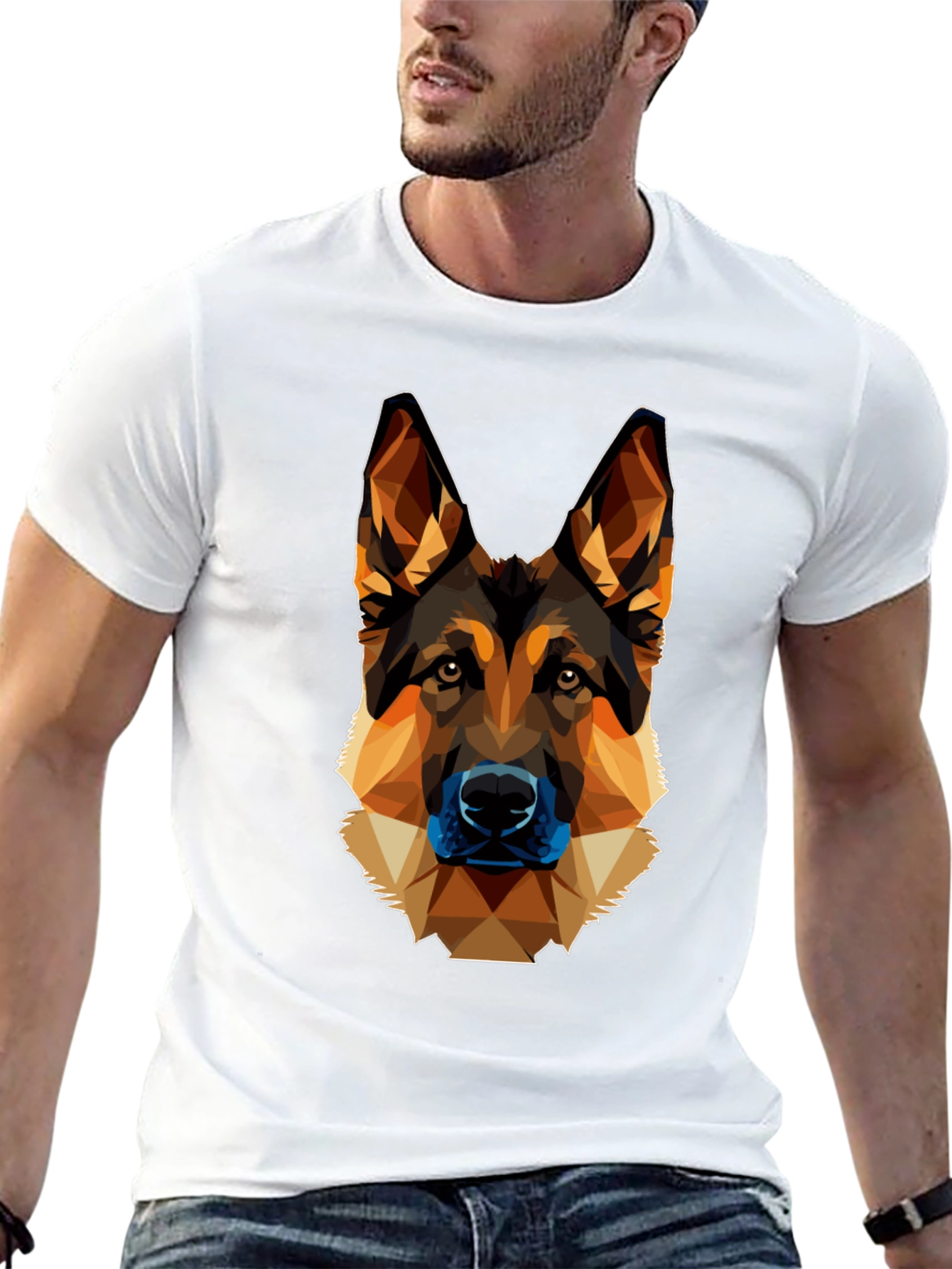 Geometric German Shepherd Graphic Tee