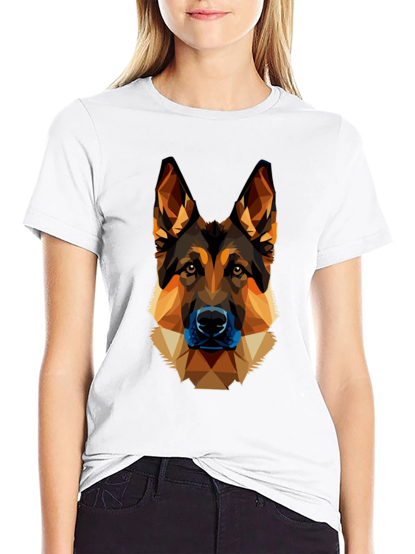 Geometric German Shepherd Graphic Tee