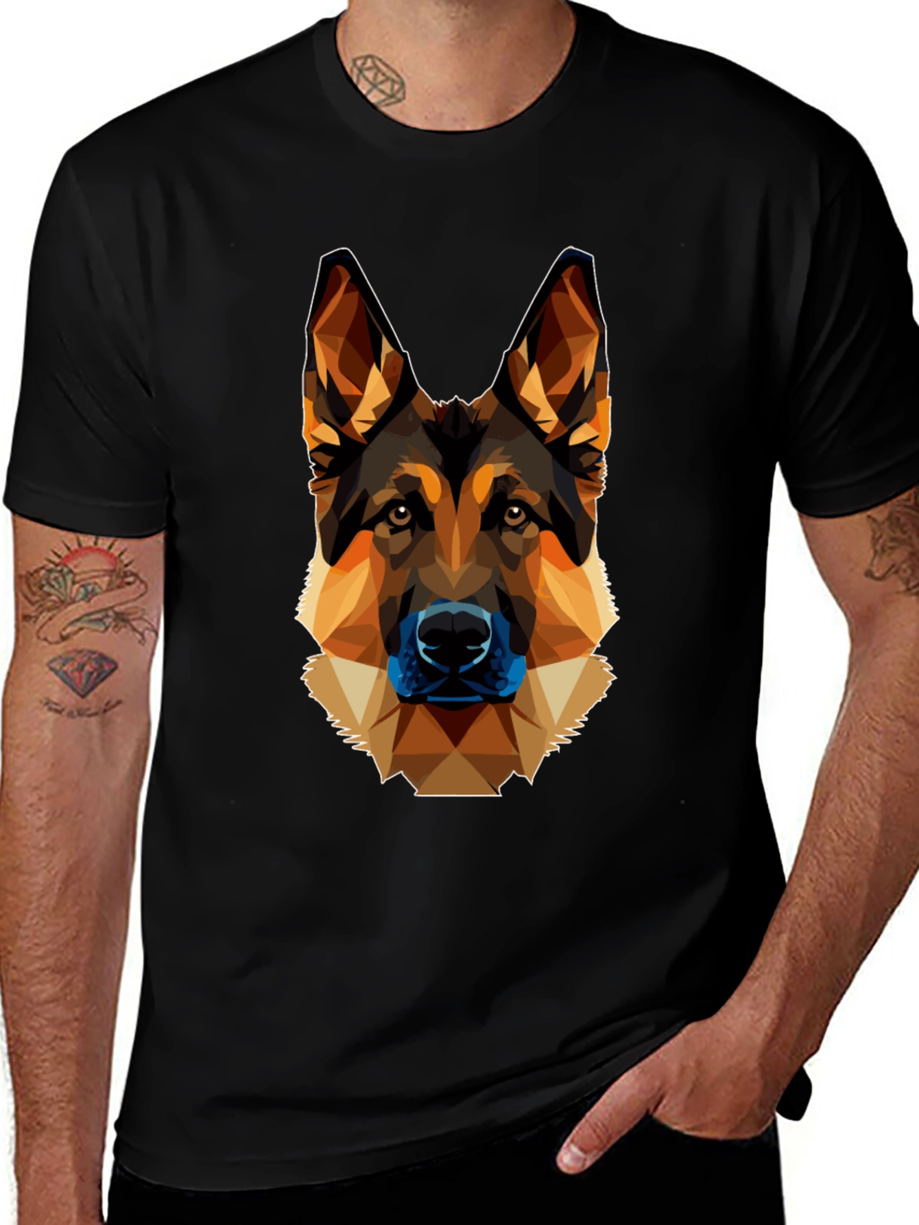 Geometric German Shepherd Graphic Tee