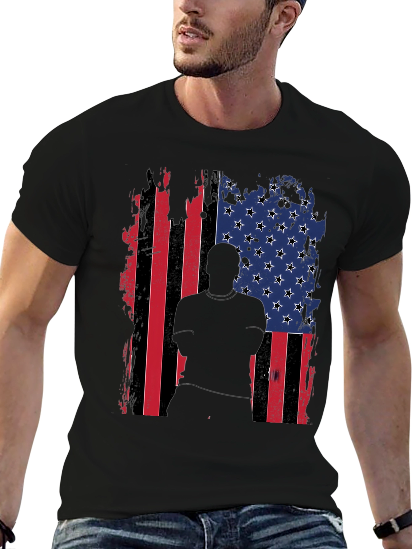 American Flag Silhouette Graphic Tee