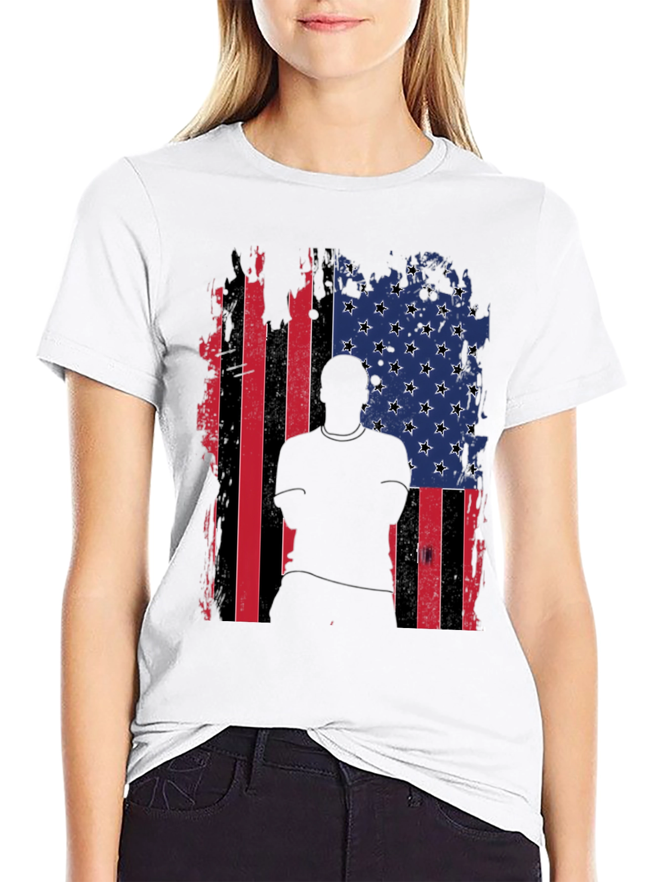 American Flag Silhouette Graphic Tee