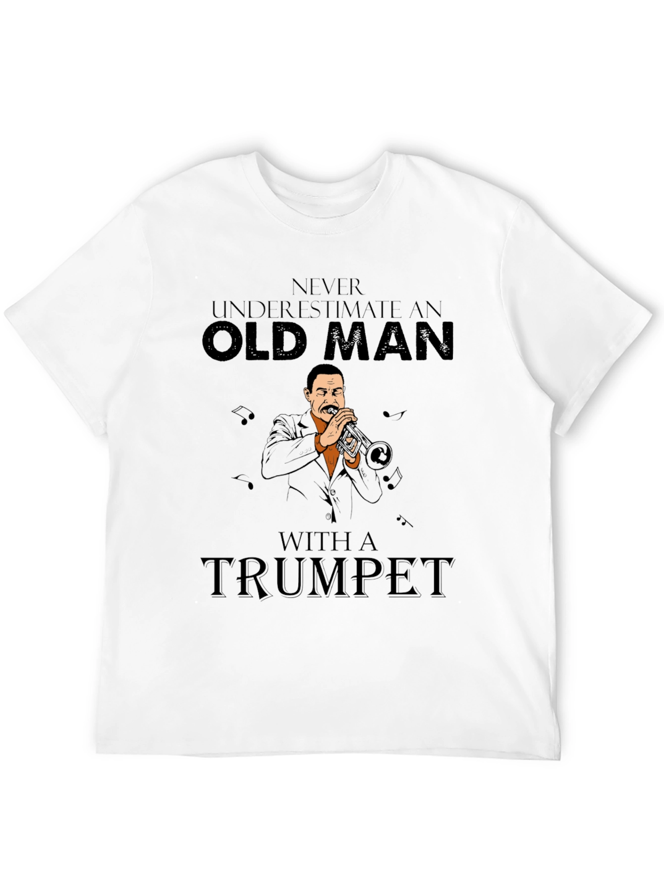 Old Man Trumpet Player Graphic T-Shirt