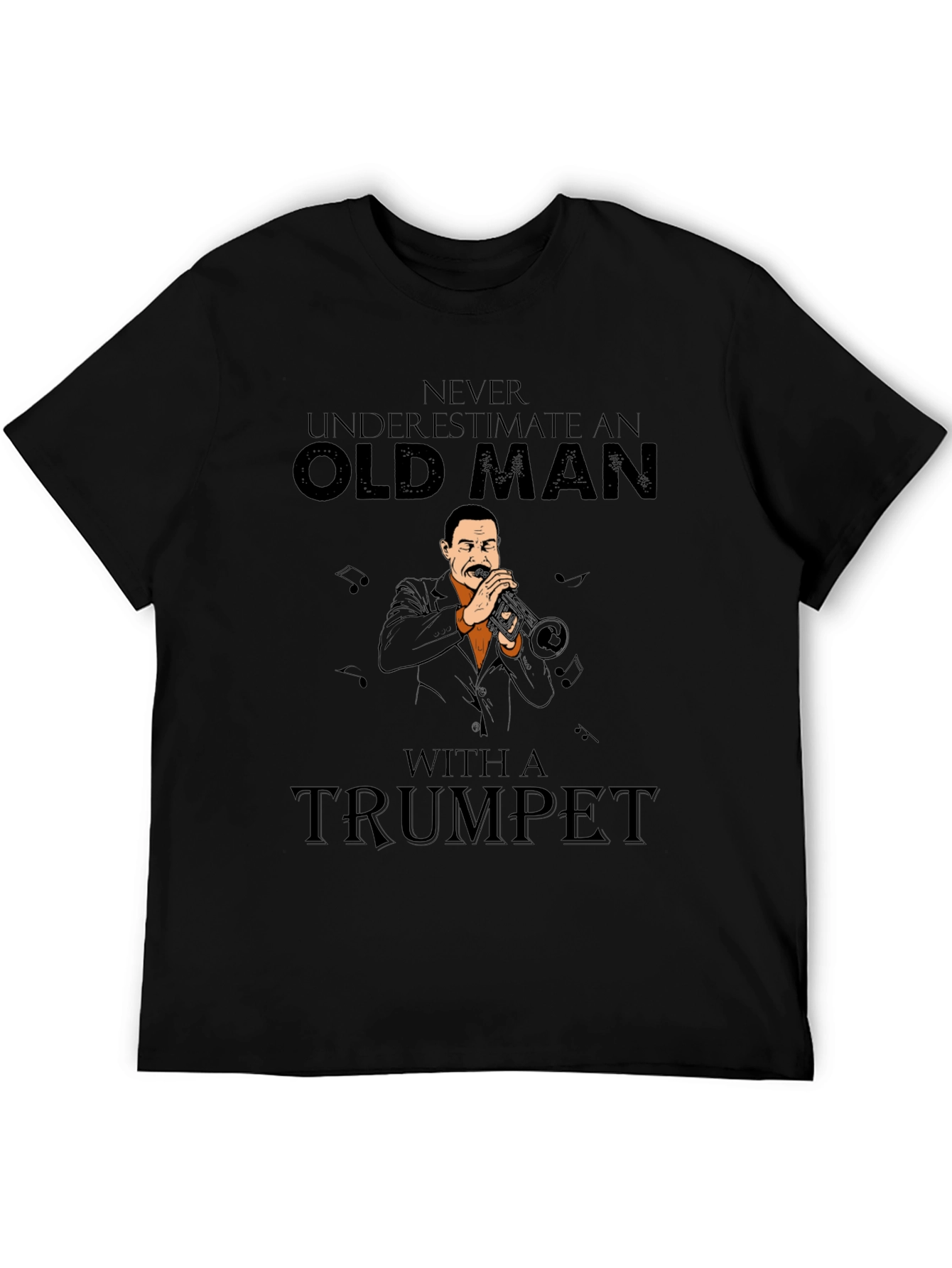 Old Man Trumpet Player Graphic T-Shirt