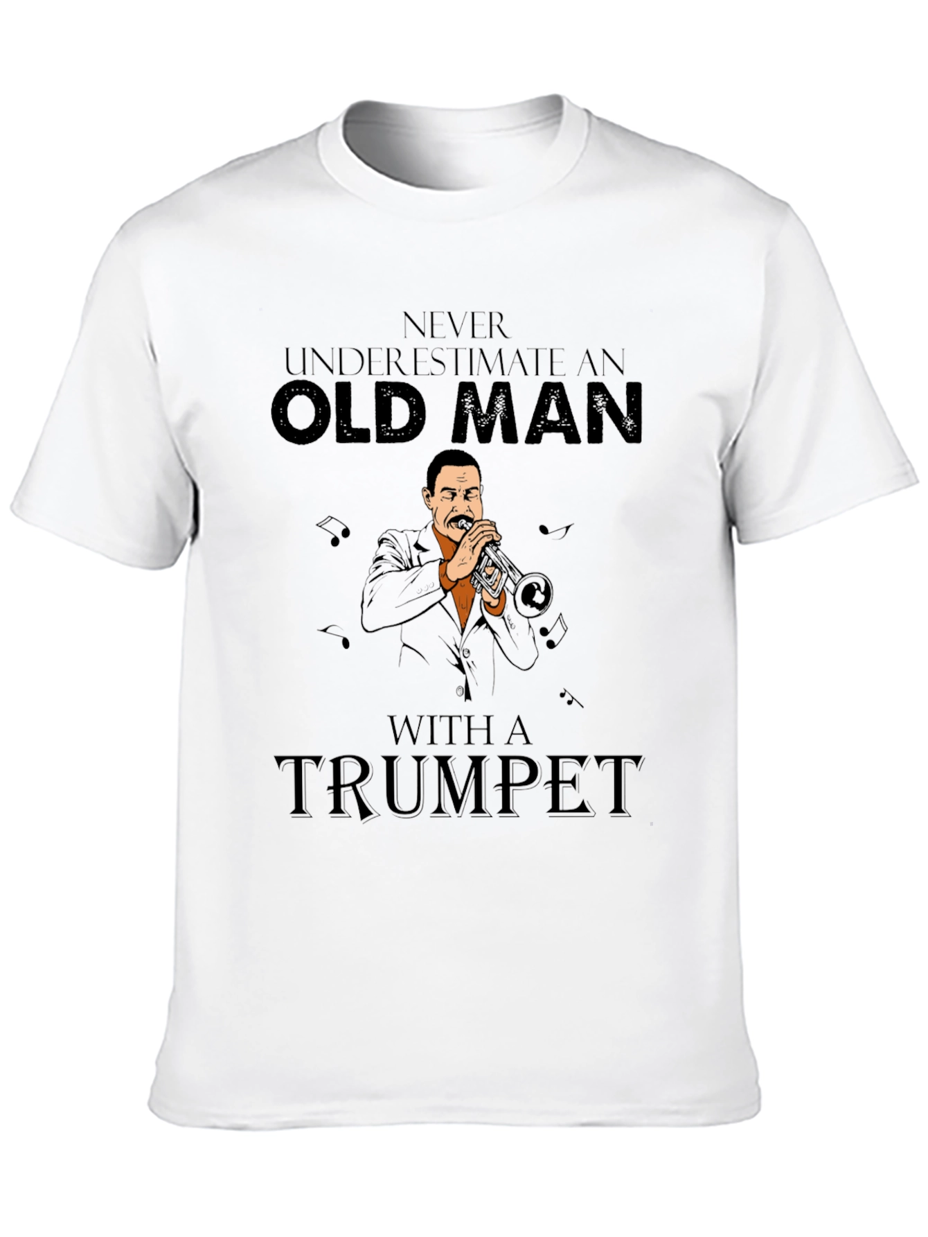 Old Man Trumpet Player Graphic T-Shirt