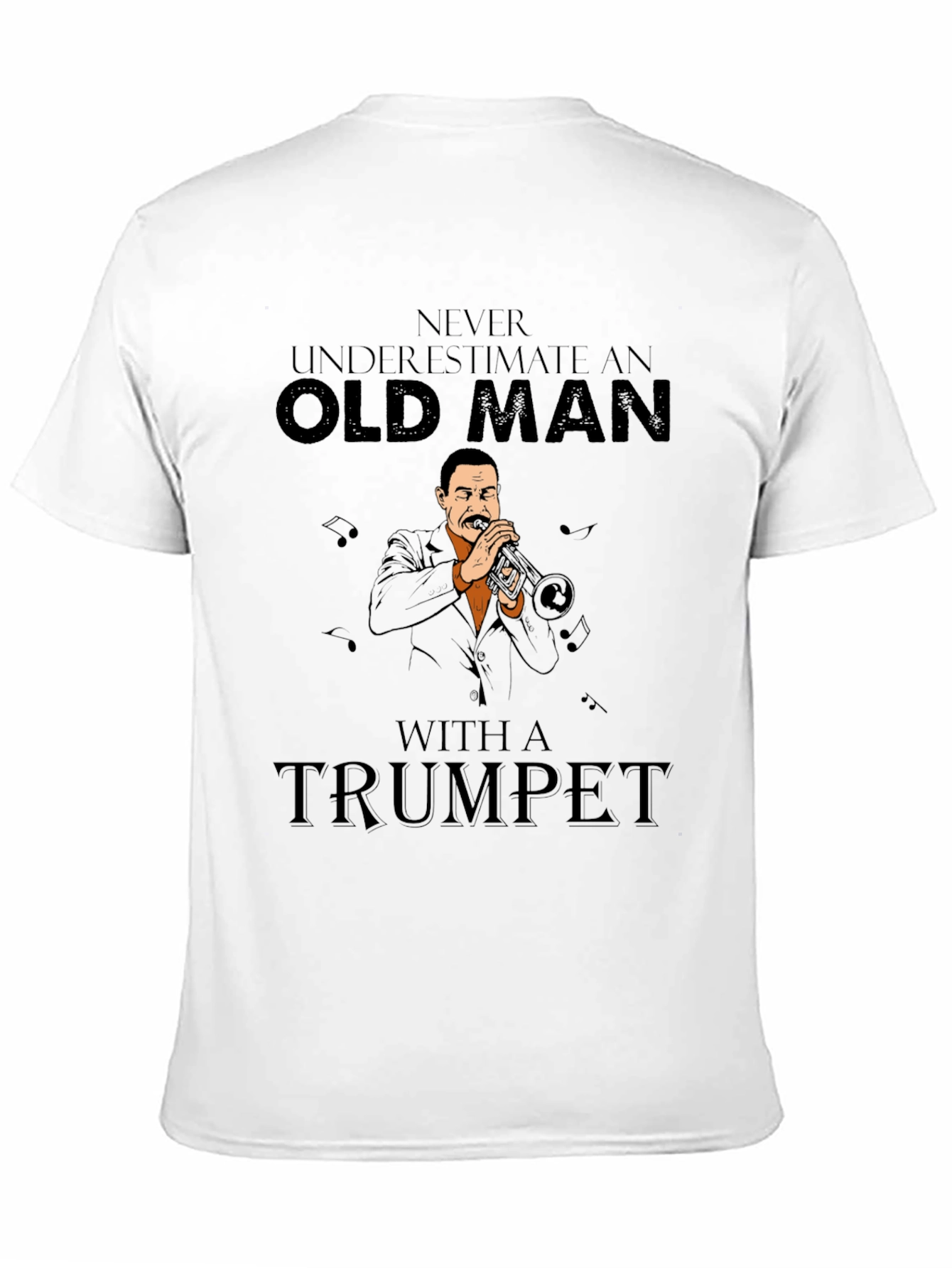 Old Man Trumpet Player Graphic T-Shirt