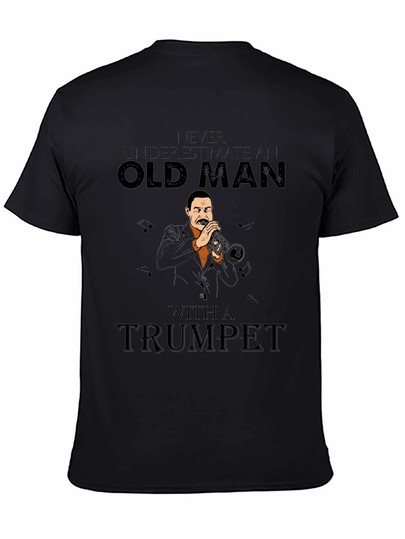 Old Man Trumpet Player Graphic T-Shirt