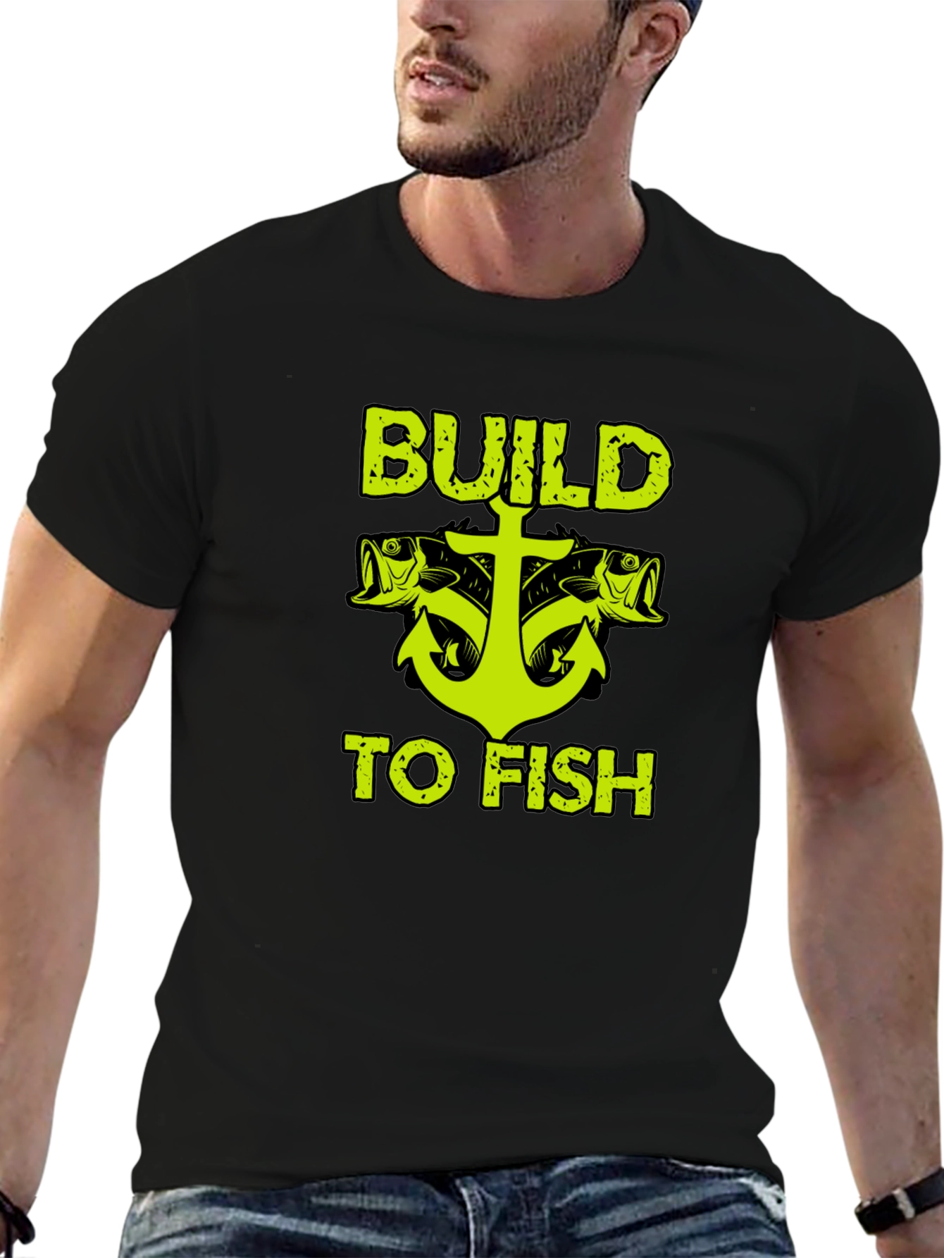 Build to Fish Graphic T-Shirt - Black