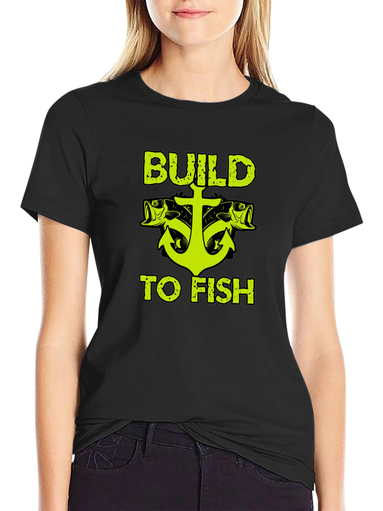 Build to Fish Graphic T-Shirt - Black